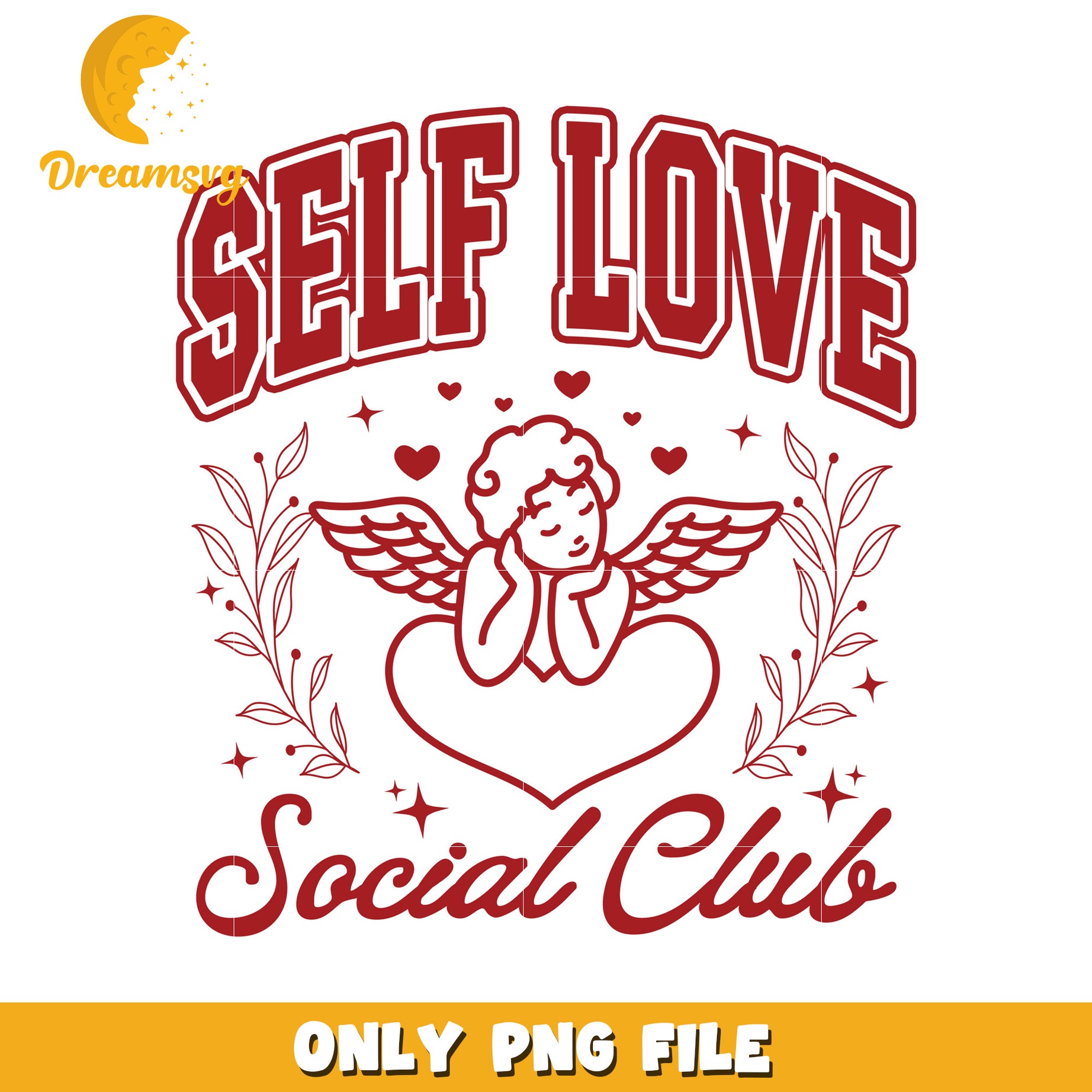 Self Love Social Club PNG Graphic for Personal Use