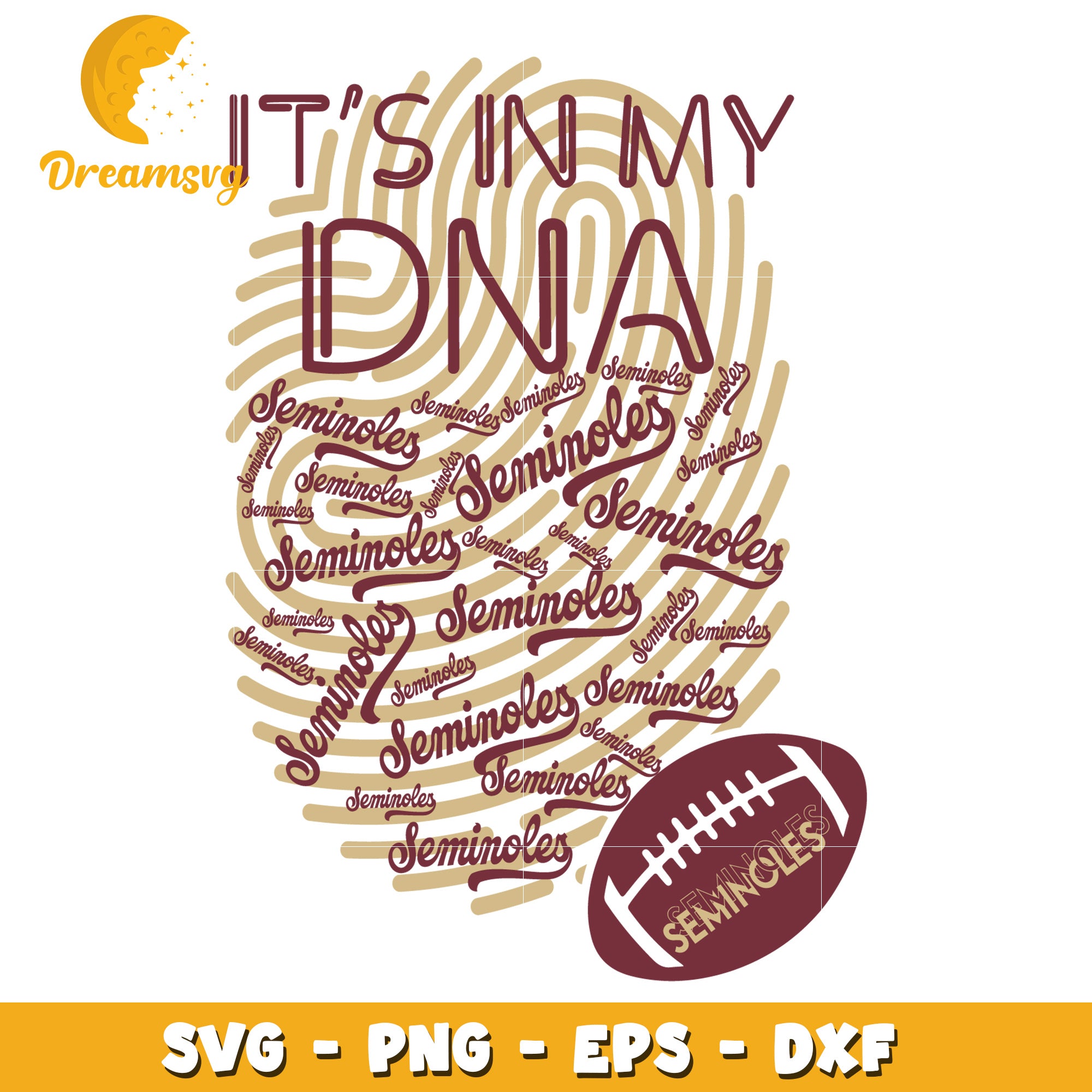 Seminoles DNA Fingerprint SVG Cut File