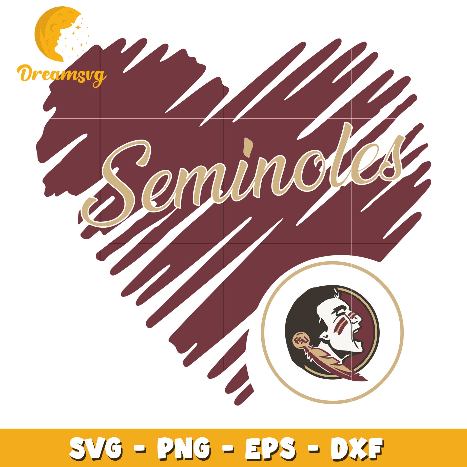 Seminoles Heart SVG PNG EPS DXF Files