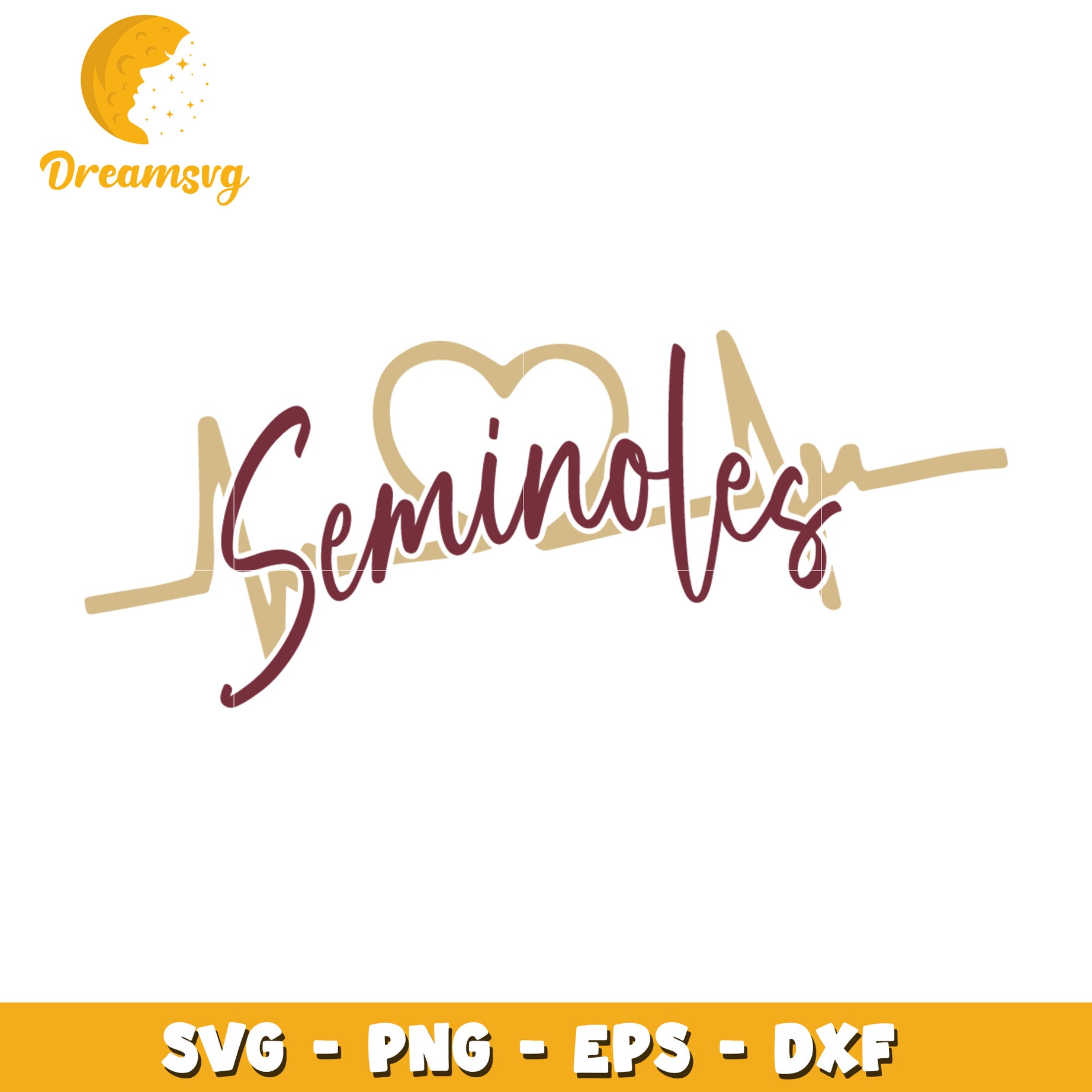 Seminoles Heartbeat SVG Cut File