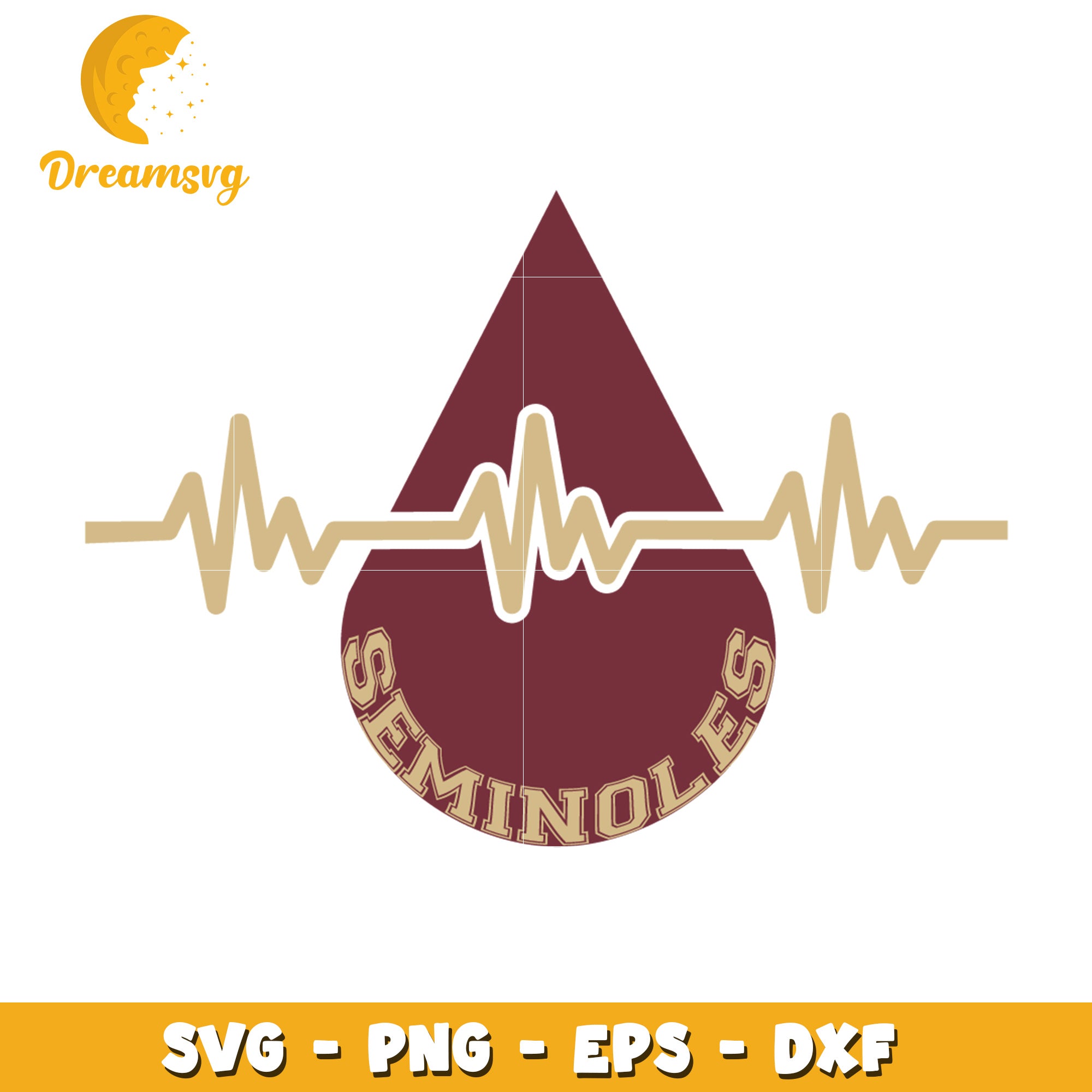 Seminoles Heartbeat SVG PNG EPS DXF