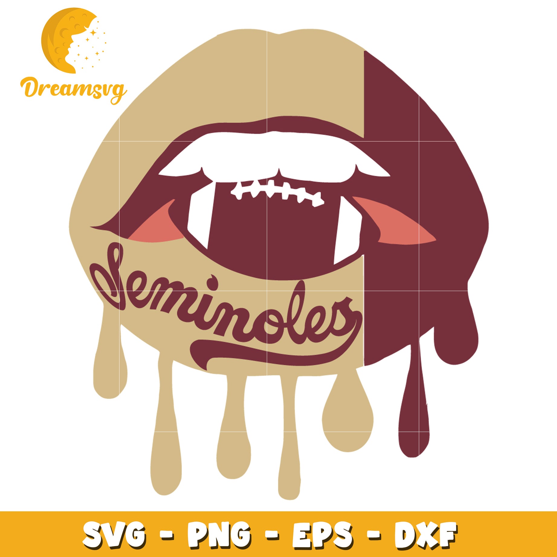 Seminoles Lips SVG Cut File PNG EPS DXF