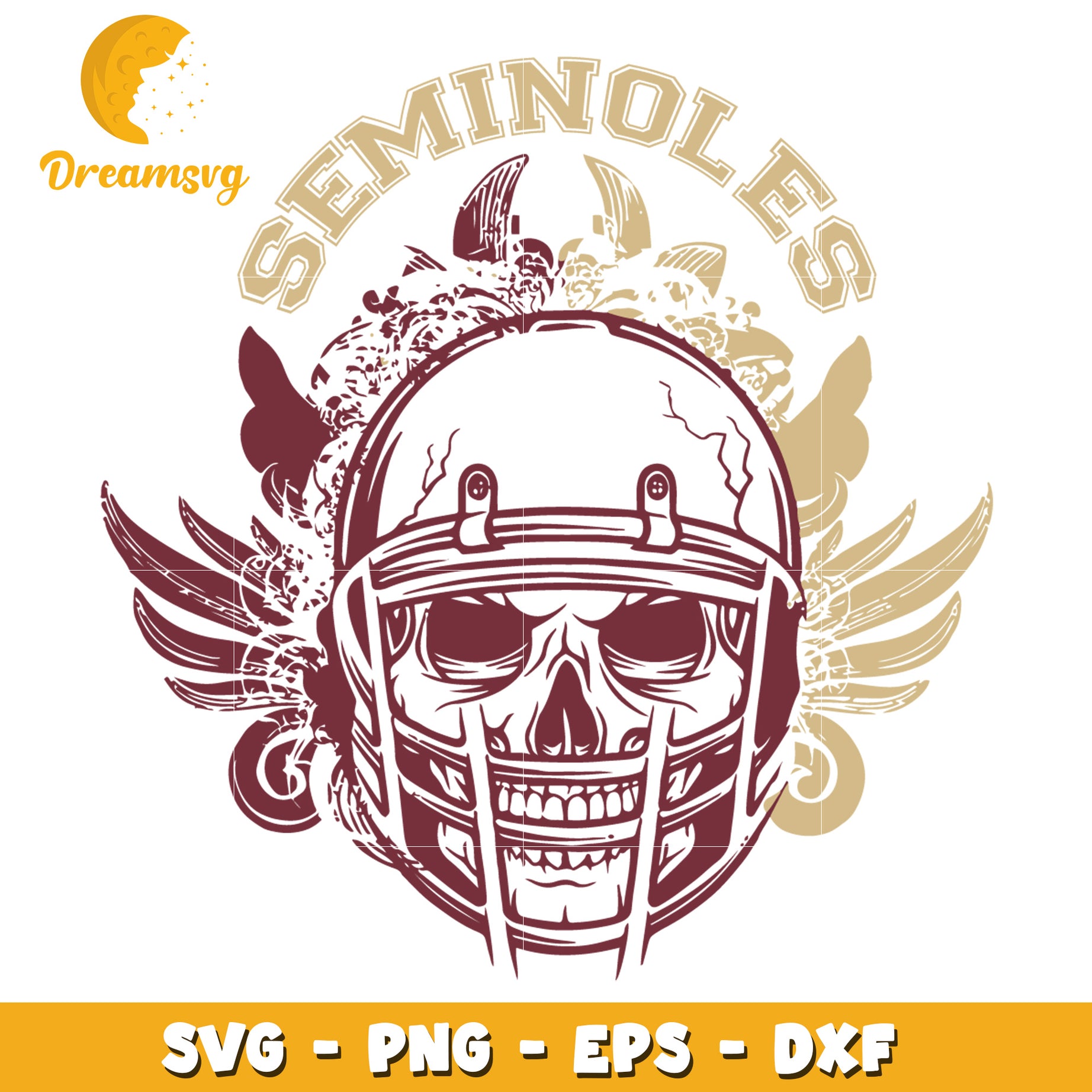 Seminoles Skull Football Helmet SVG PNG EPS DXF