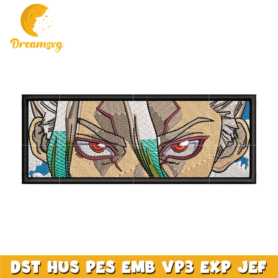 Senku eyes embroidery design