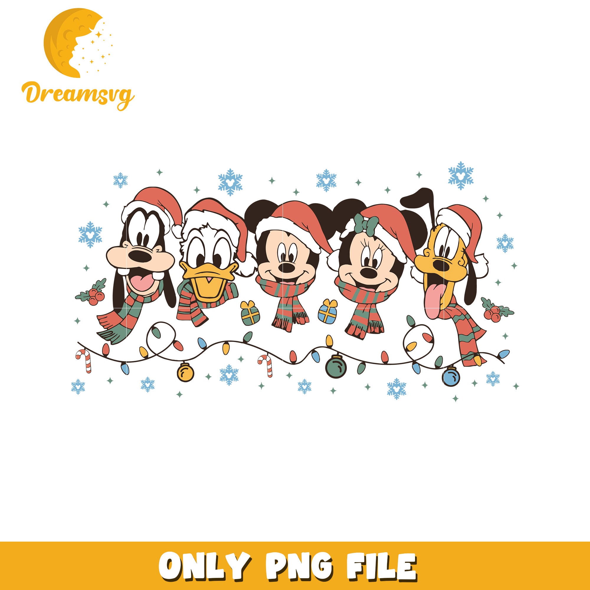 Sensational six christmas png, christmas disney png, disney characters png