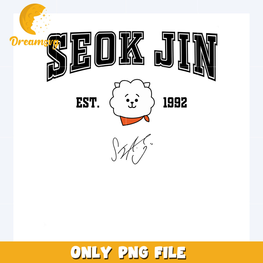 Seok jin bts est 1992 png, bts mascot png, bt21 characters png