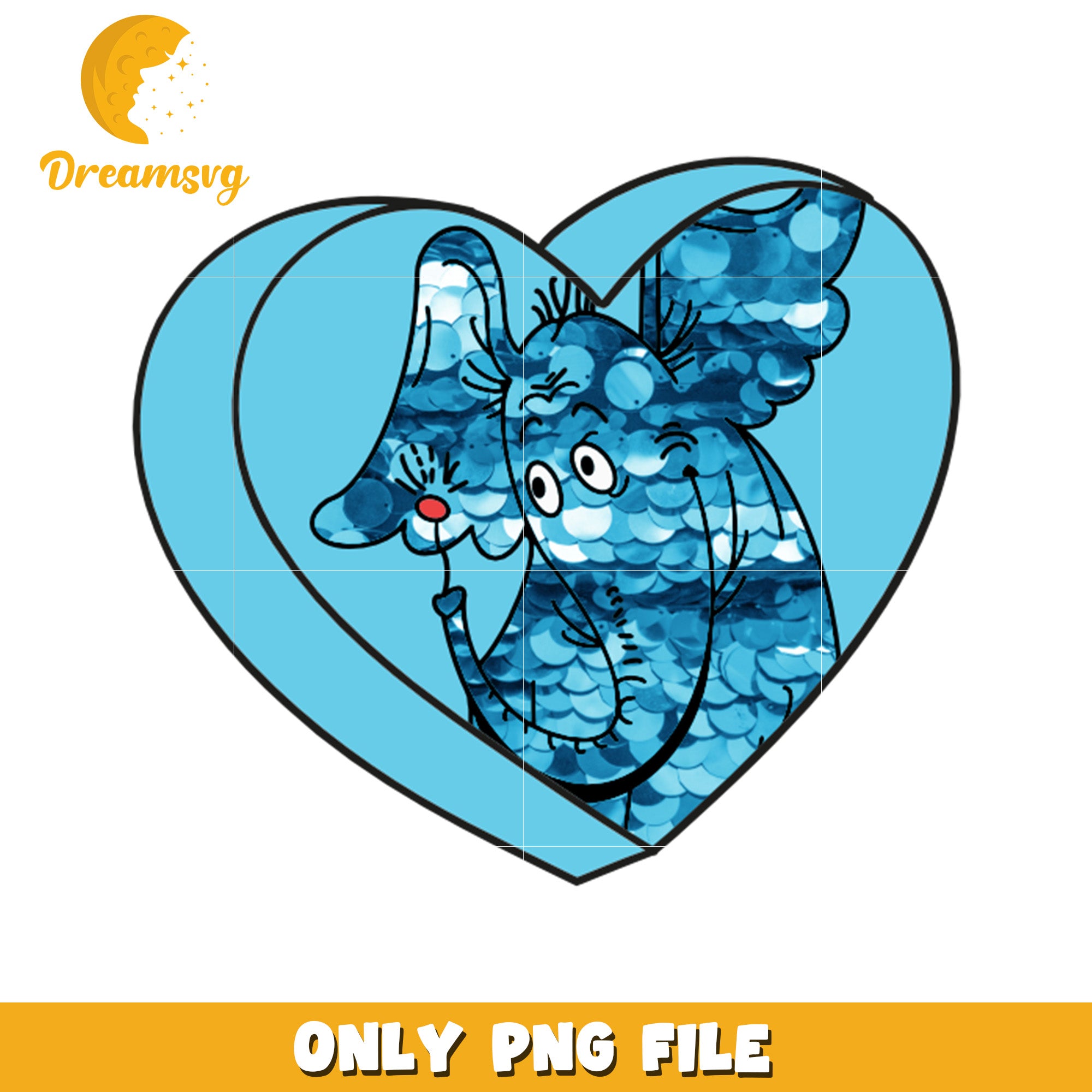 Sequin Elephant Heart PNG Design