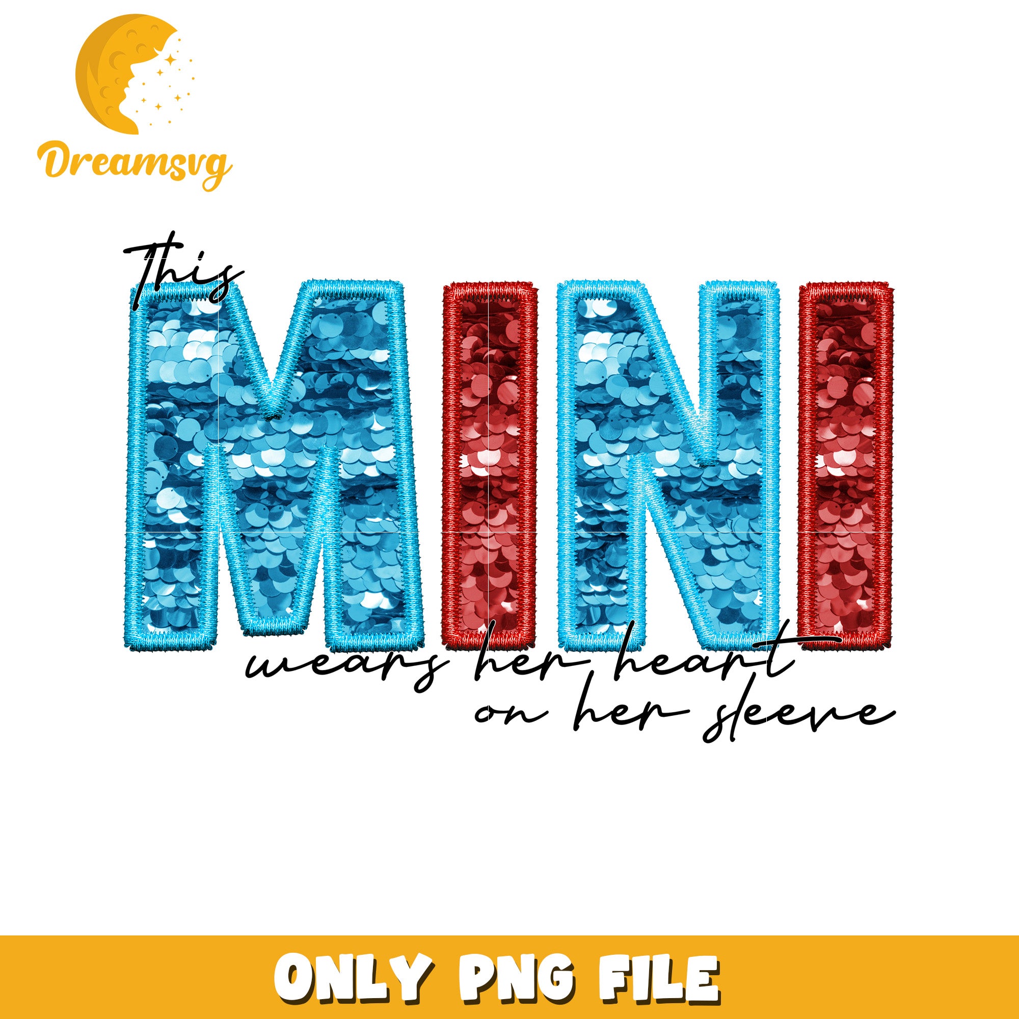 Sequin Mini PNG Design Heart on Sleeve