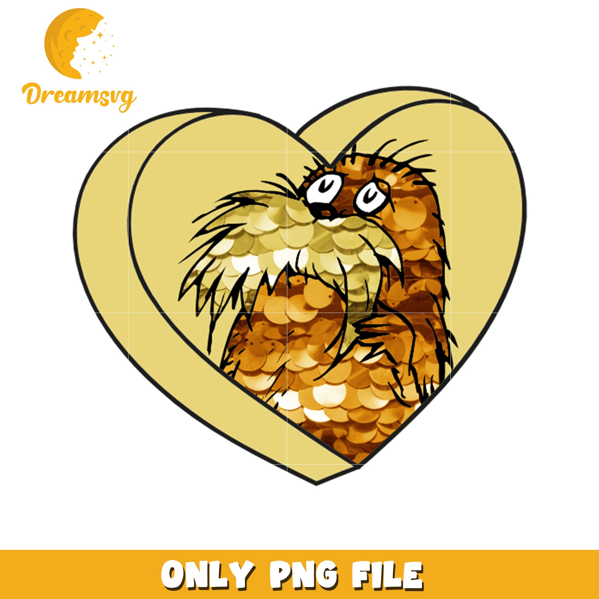 Sequin Walrus Heart PNG Image