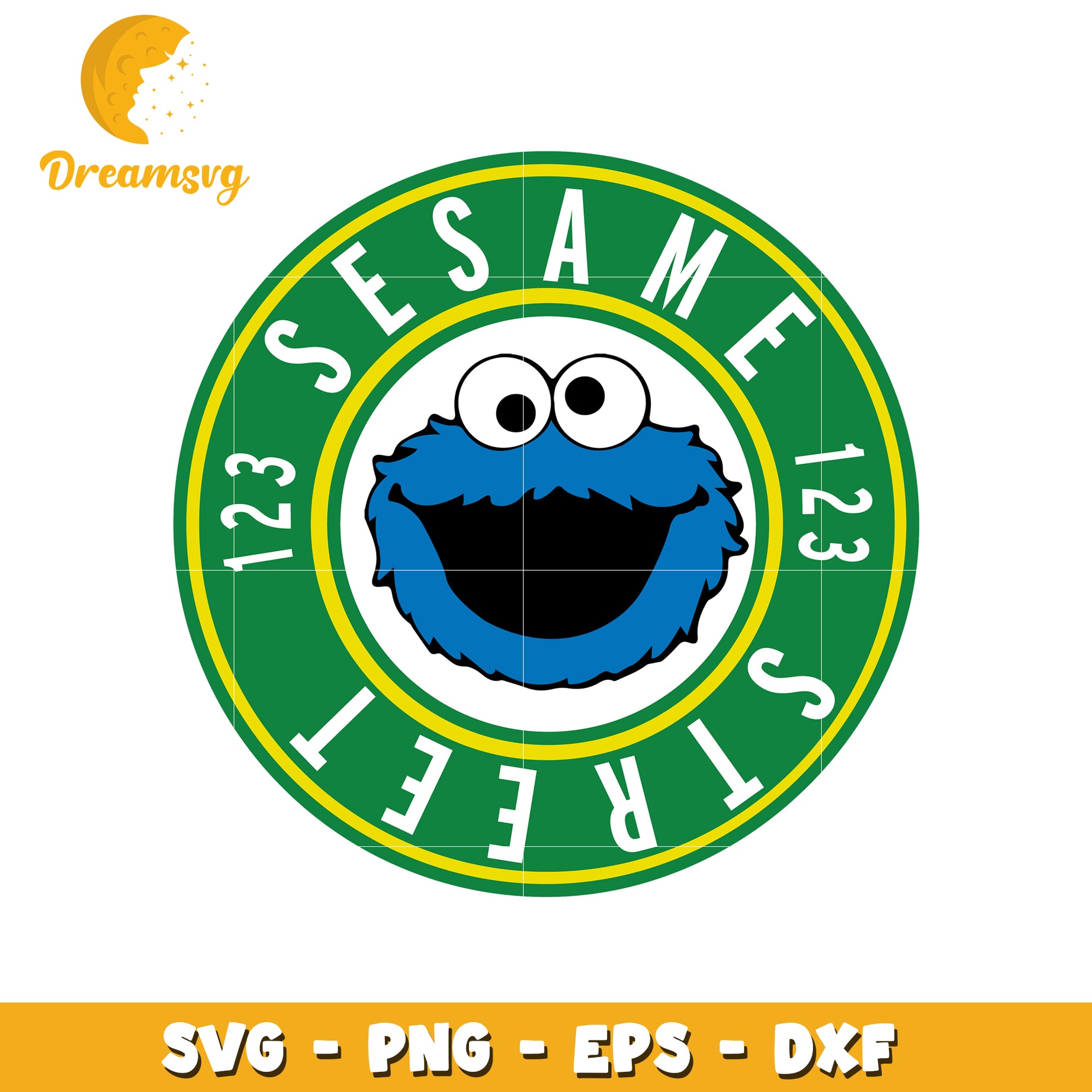 Sesame Street Cookie Monster SVG PNG EPS DXF