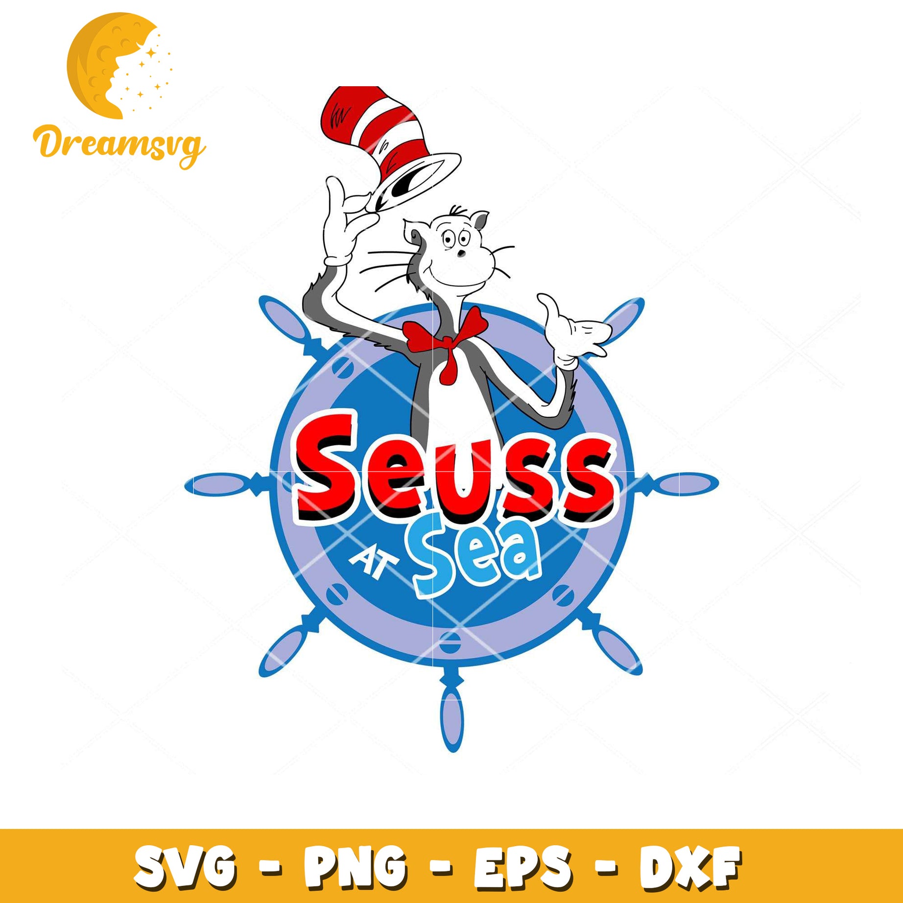 Seuss at Sea Cat in the Hat SVG Instant Download Design File