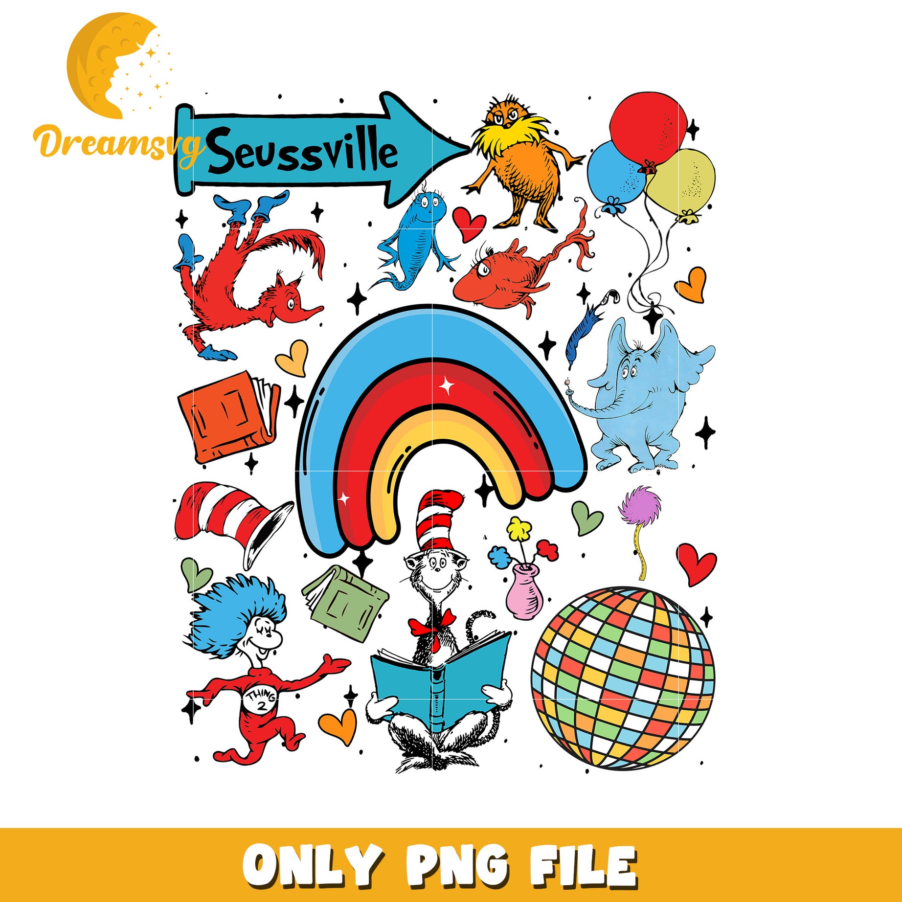 Seussville PNG Sublimation Design