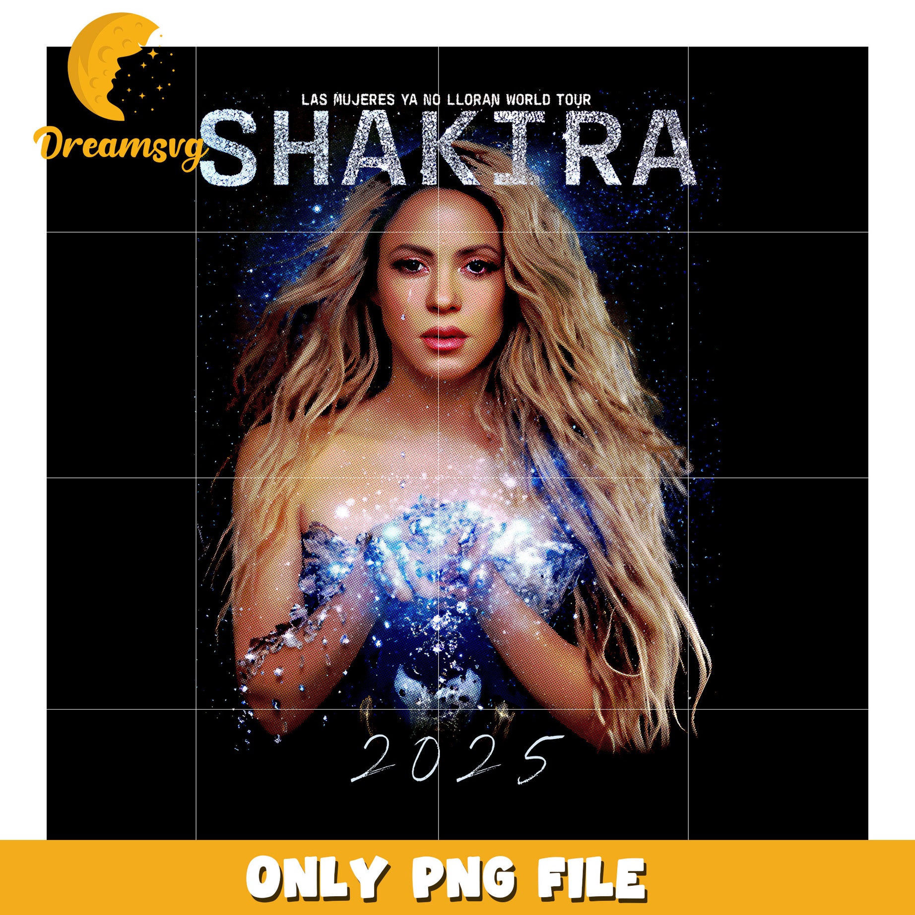 Shakira world tour 2025 black design png, latin pop concert png