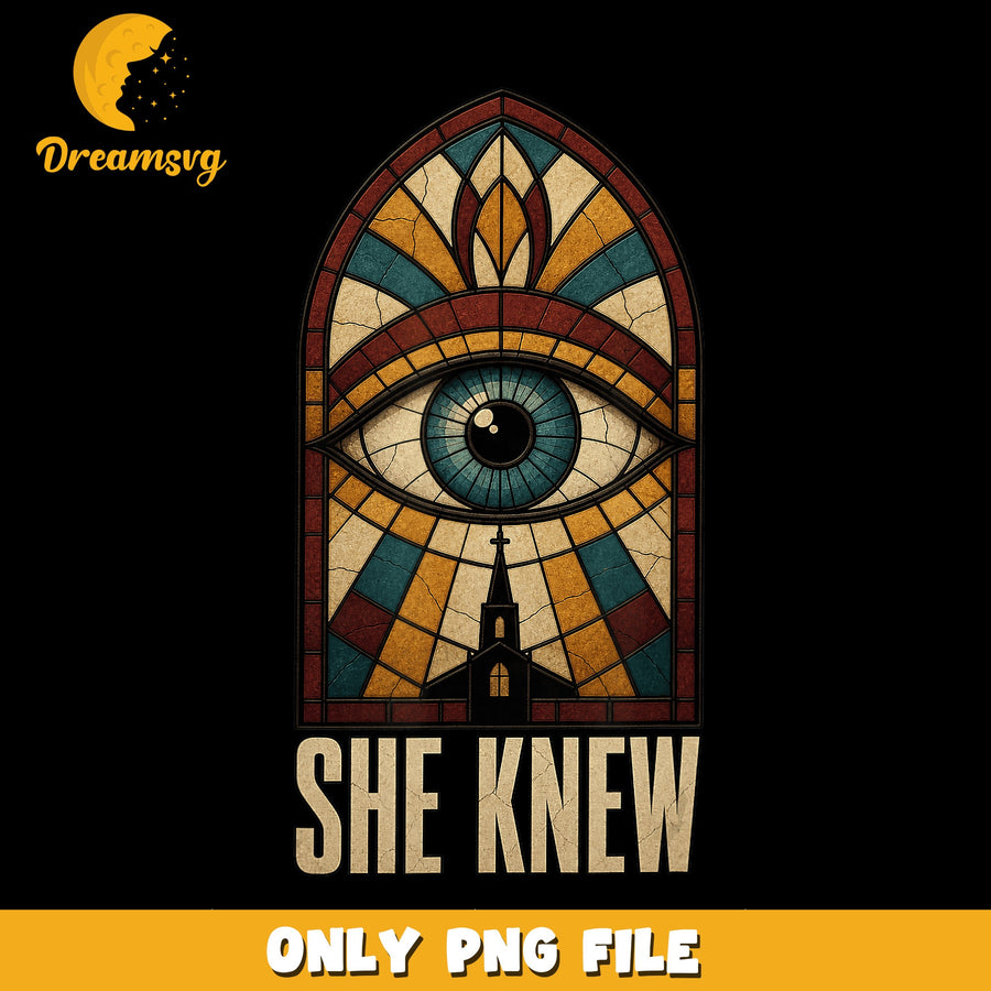 She Knew Design, Stained Glass Art, Inspirational PNG