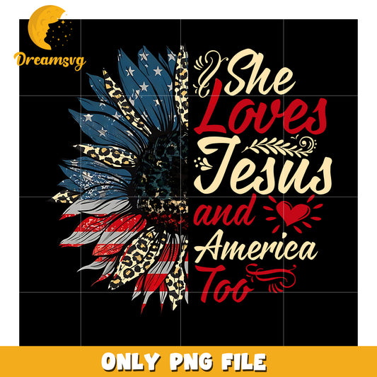 She love jesus and american too png, independence png, red white and blue png
