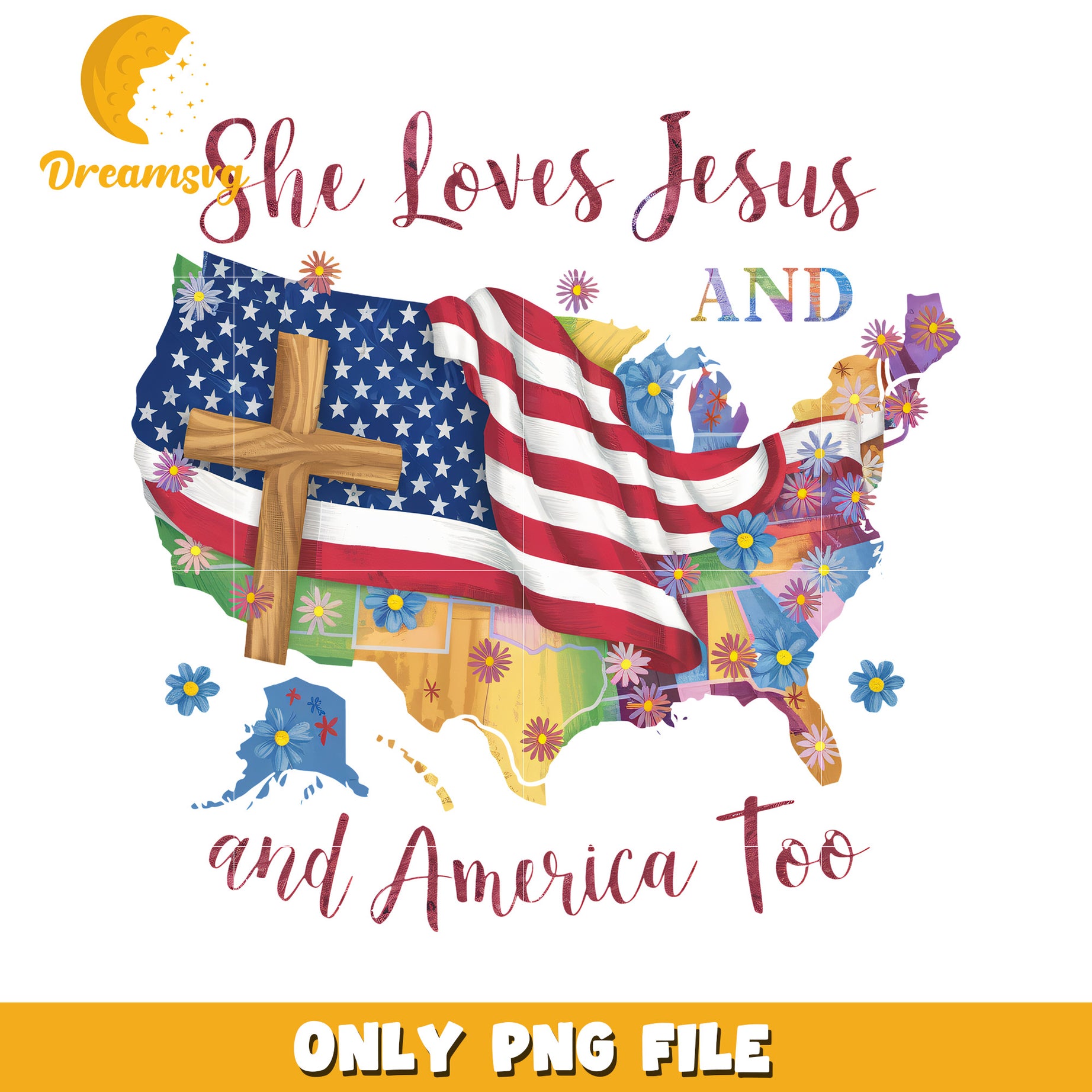 She love jesus and america too png, jesus png, americana png