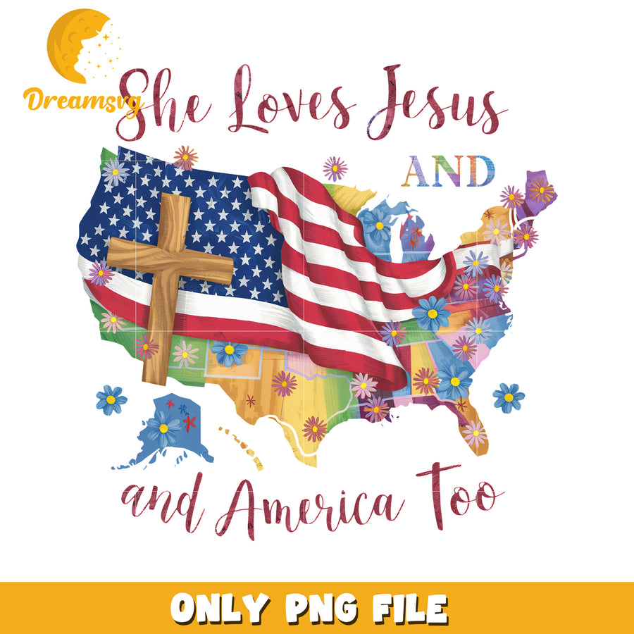 She love jesus and america too png, jesus png, americana png