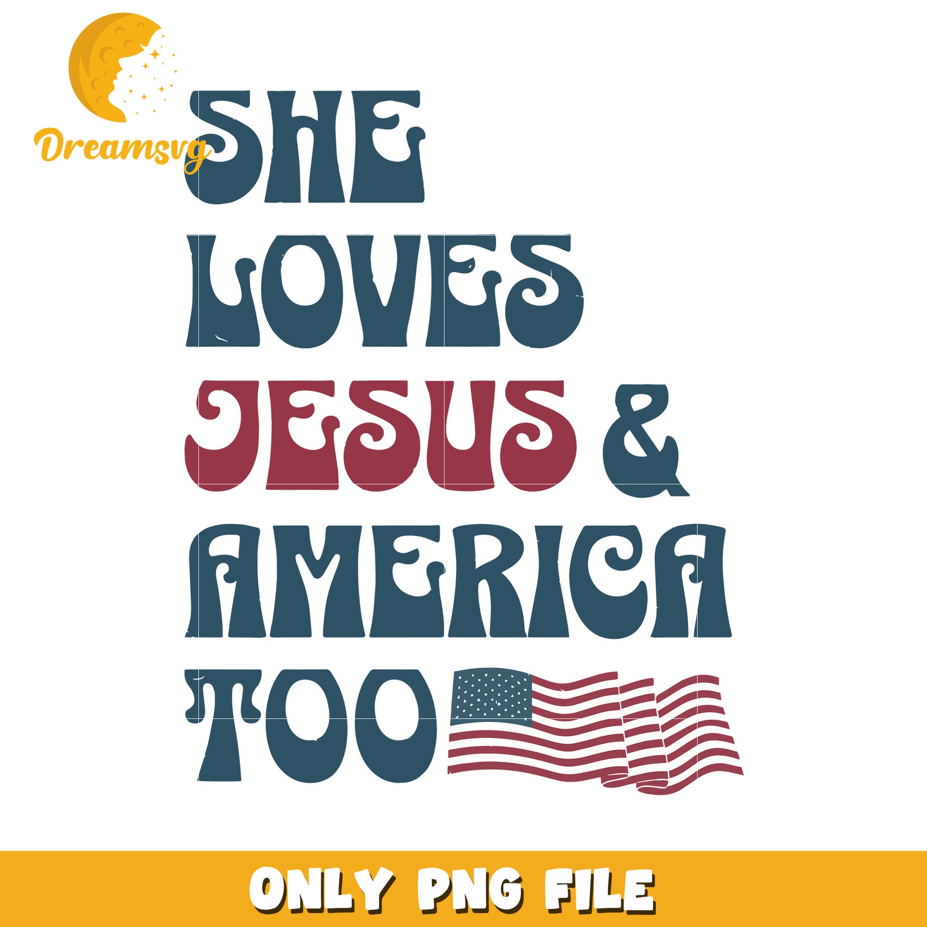 She loves jesus and merica too creative png, faith and patriotism png