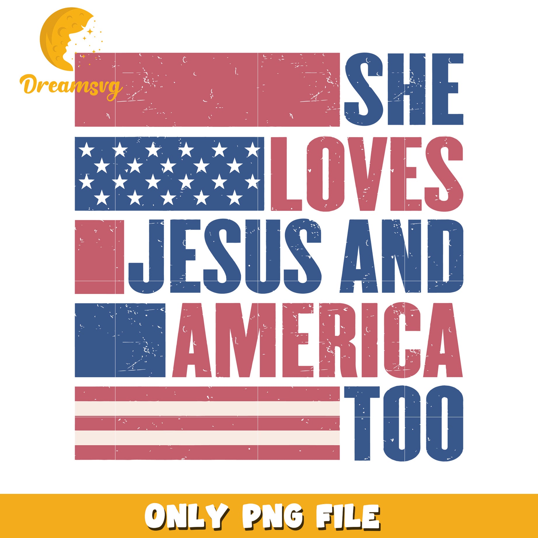 She loves jesus and merica too creative png, faith and patriotism png, independence day png