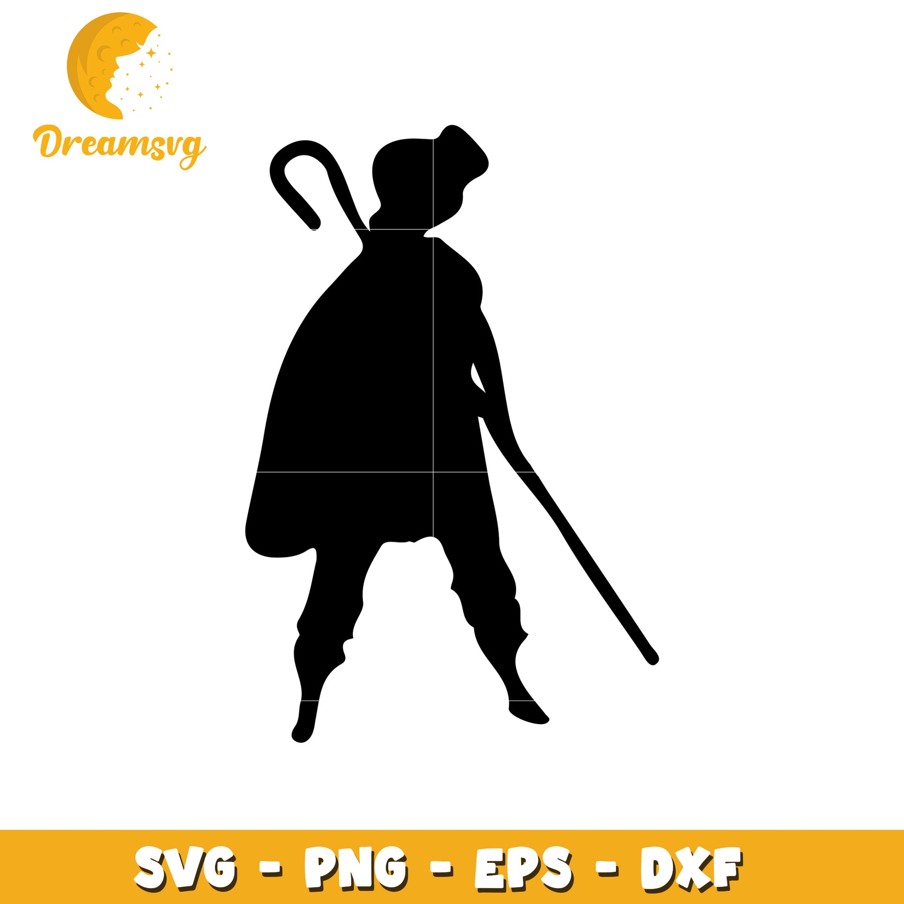 Shepherd Silhouette SVG Cut File