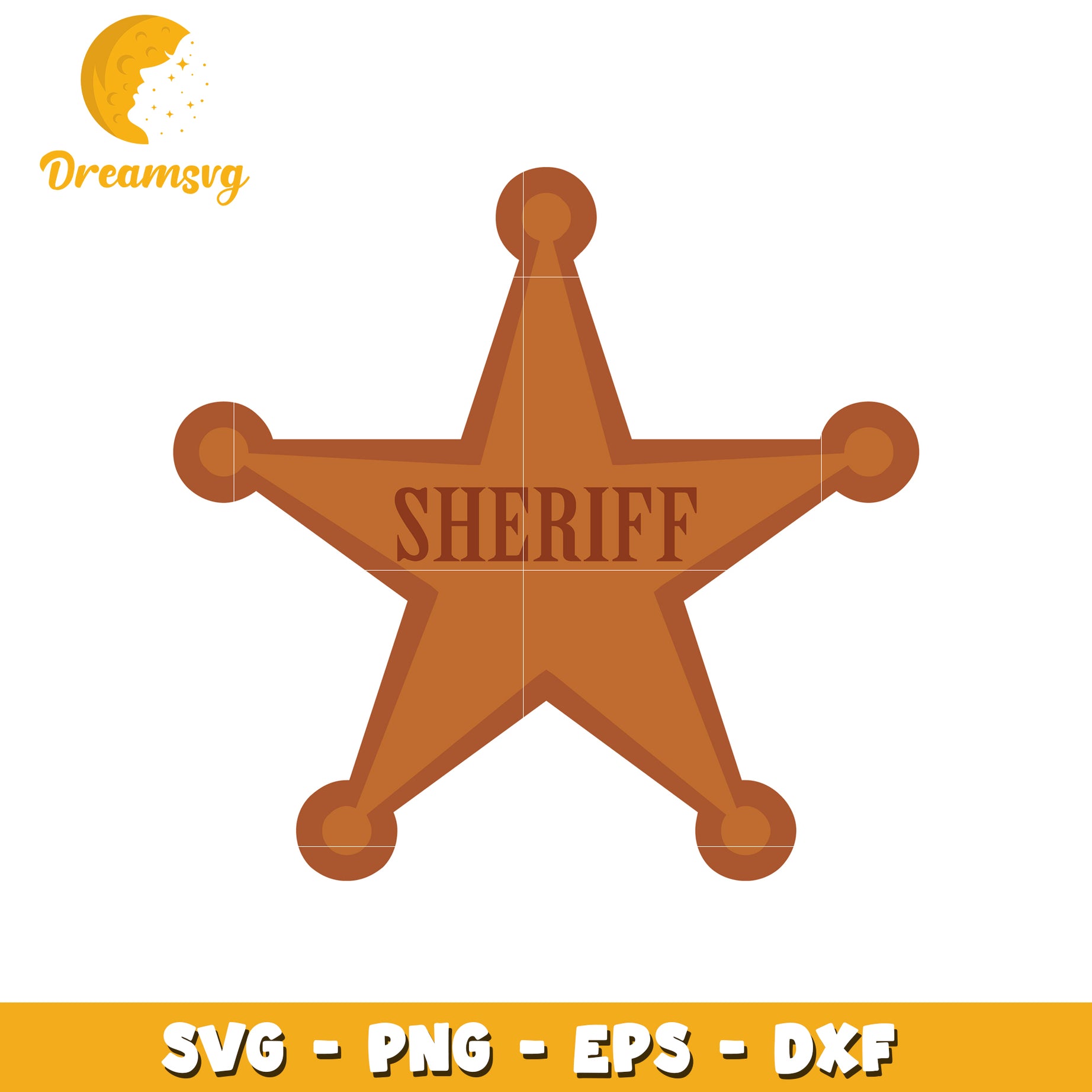 Sheriff Star SVG PNG EPS DXF Cut File