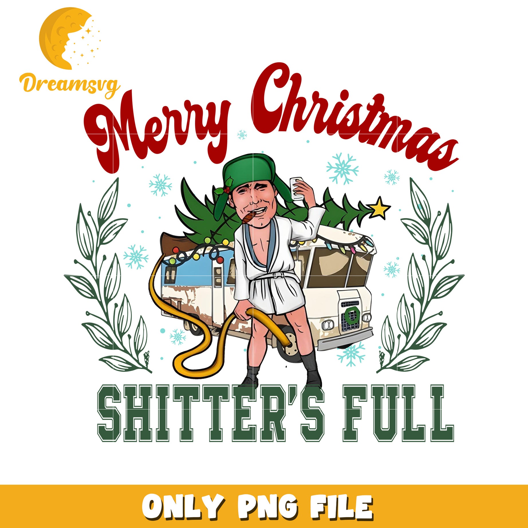 Shitter's full png, christmas lights​​ png, baby christmas png