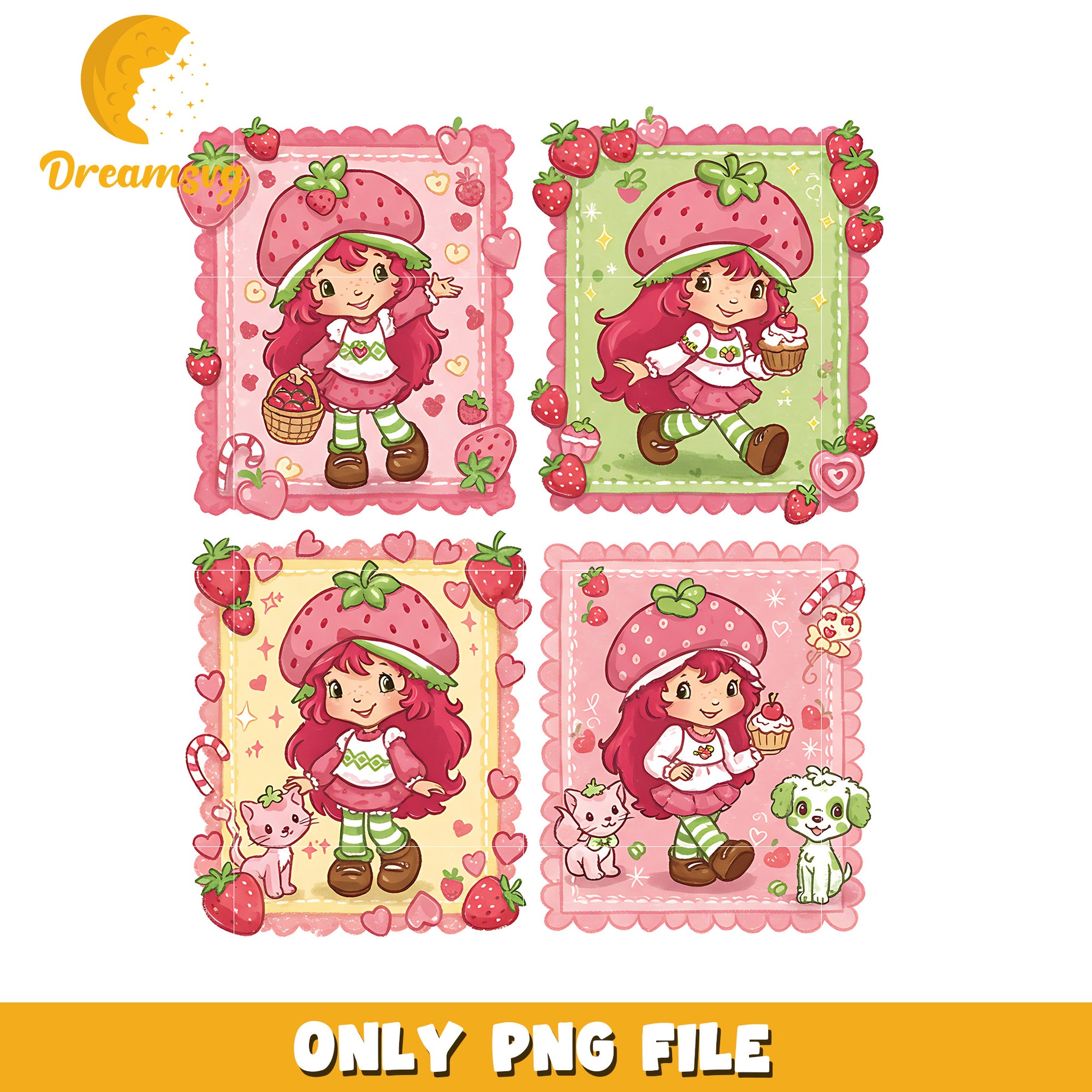 Shortcake clipart png, shortcake art png, strawberry shortcake design png