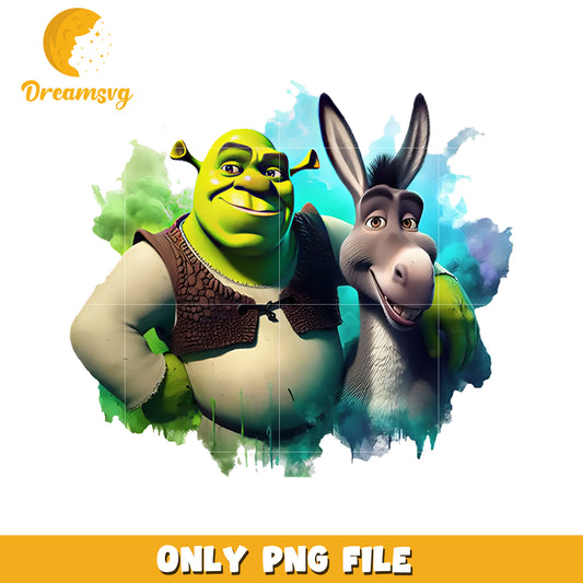 Shrek and donkey png, shrek and fiona png, disney shrek png