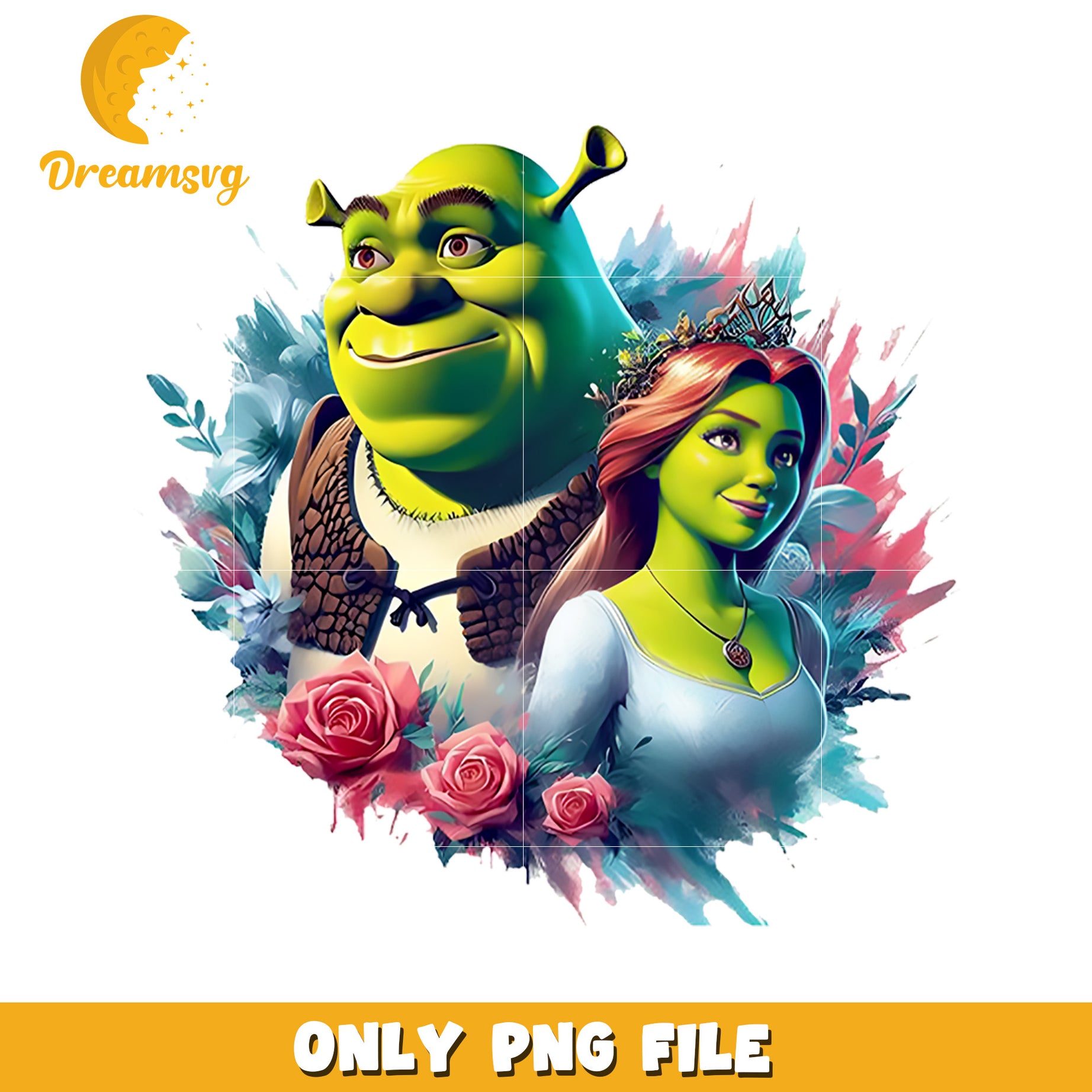 Shrek cartoon png, shrek and fiona png, disney shrek png