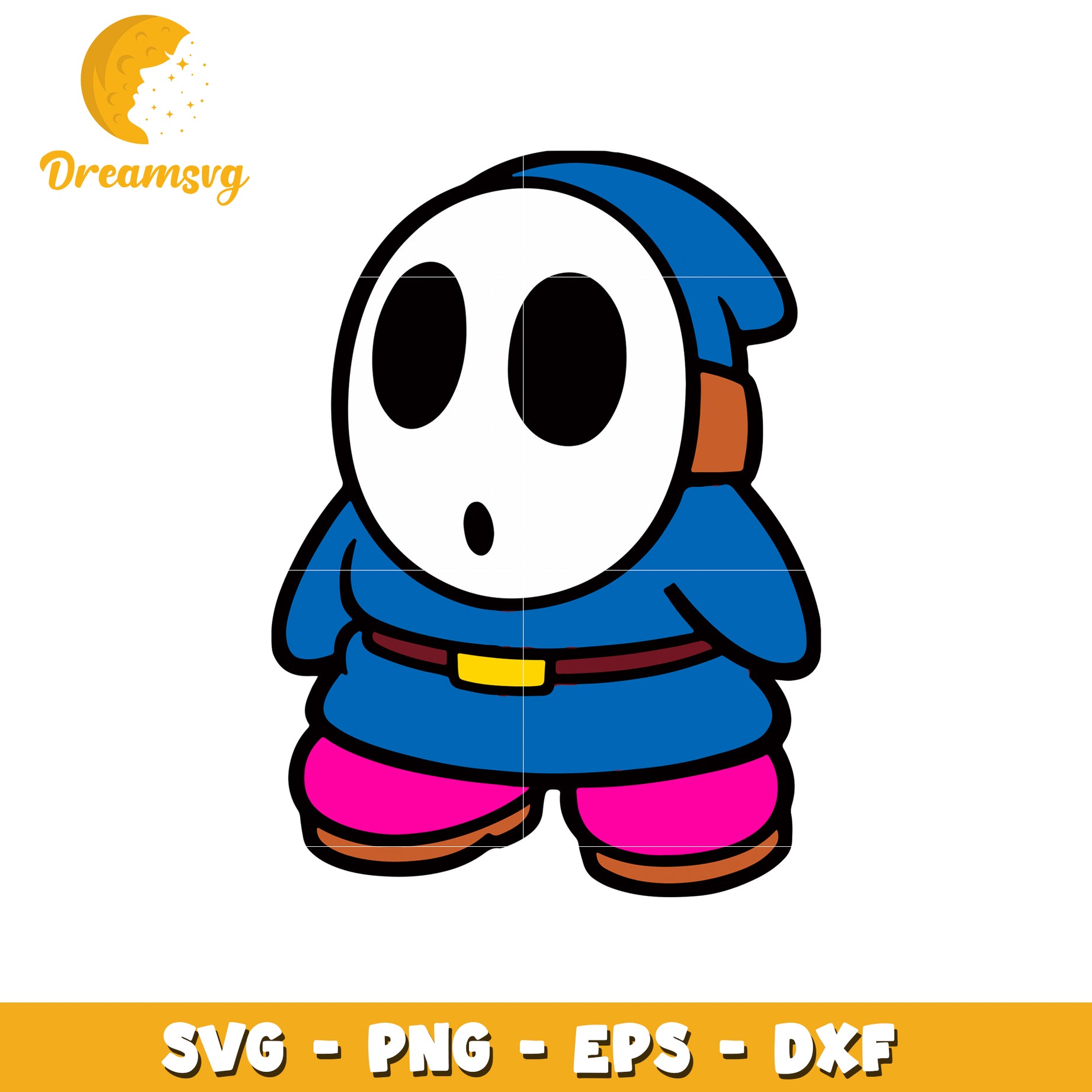 Shy Guy SVG Cut File PNG EPS DXF