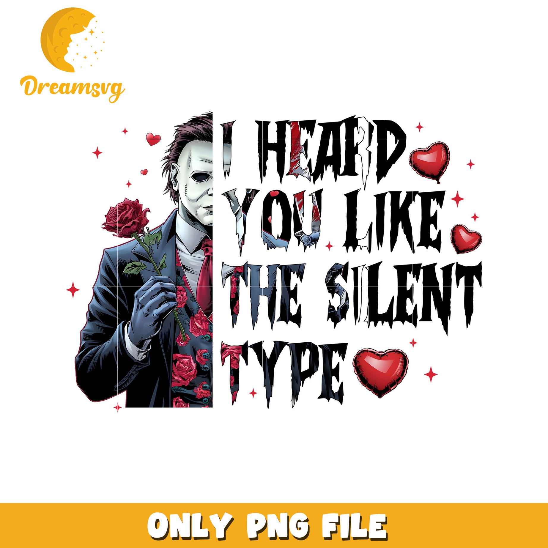 Silent Type Valentines PNG