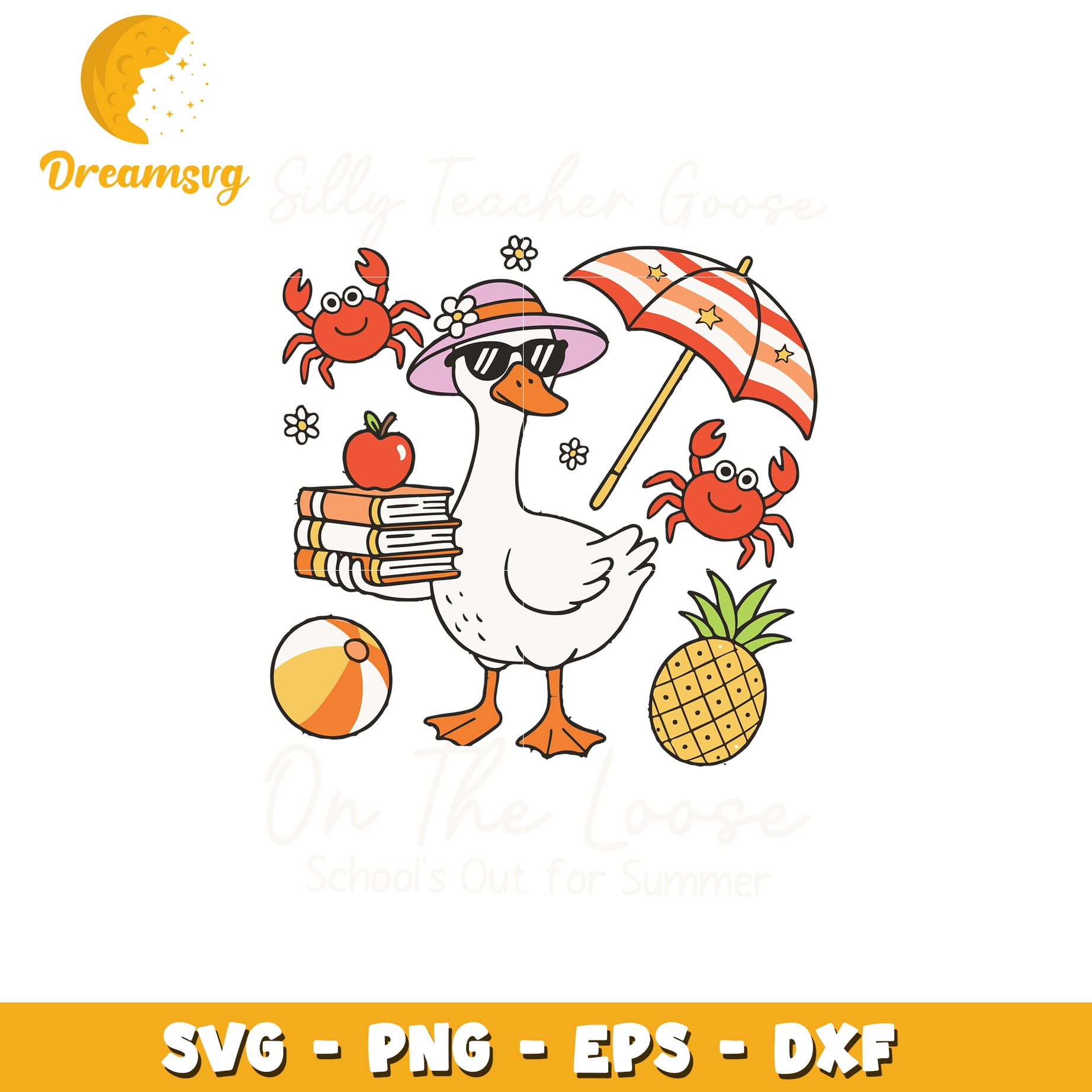 Silly Teacher Goose Summer SVG