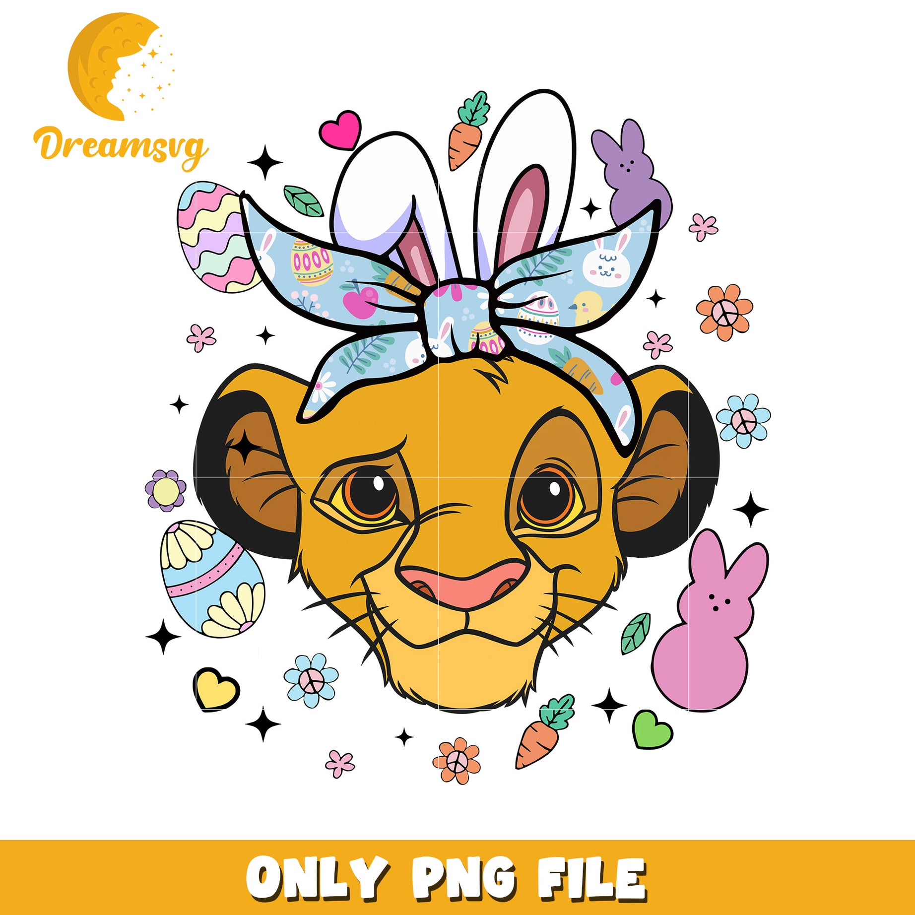 Simba Easter Bunny PNG Sublimation Design