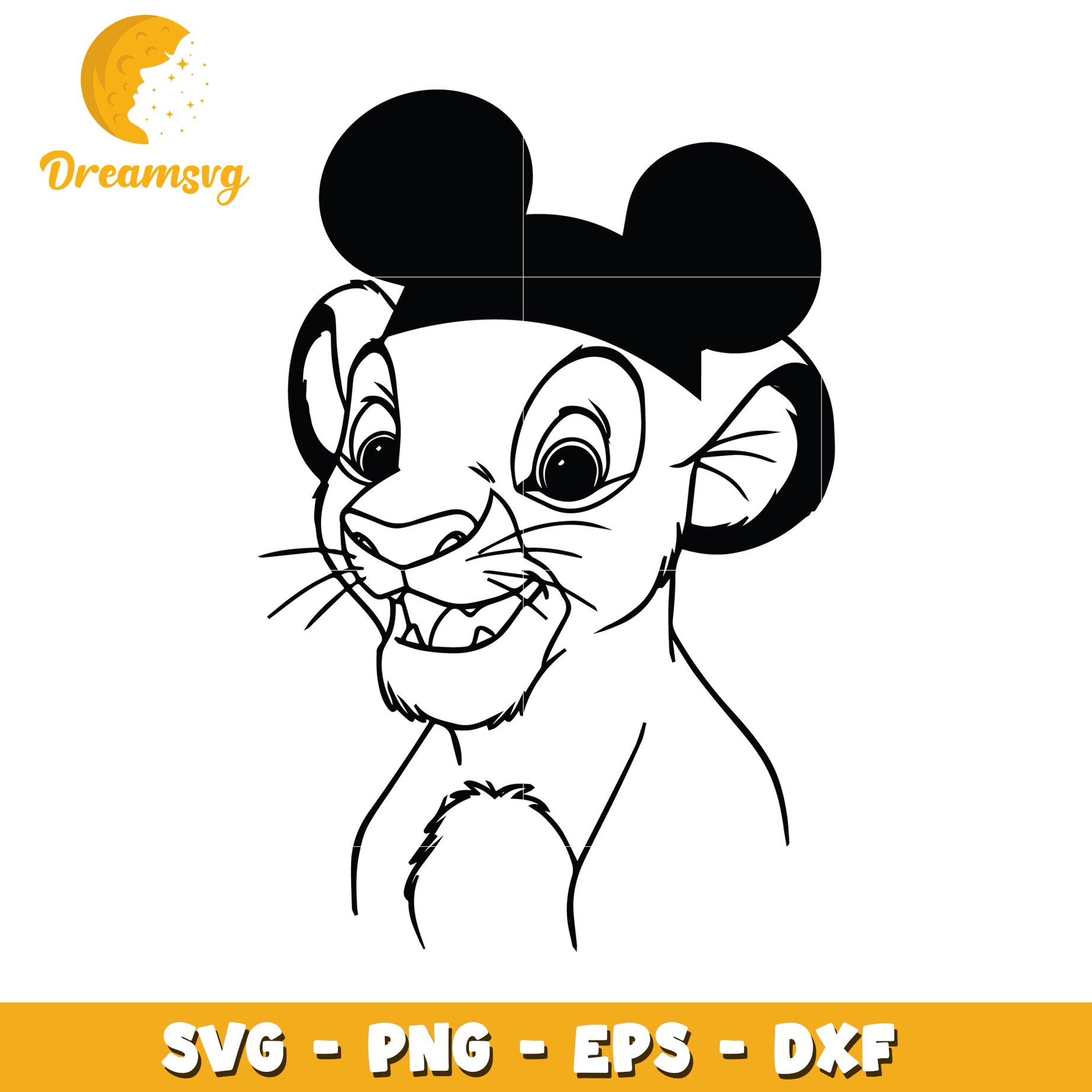 Simba Mickey Ears SVG PNG EPS DXF