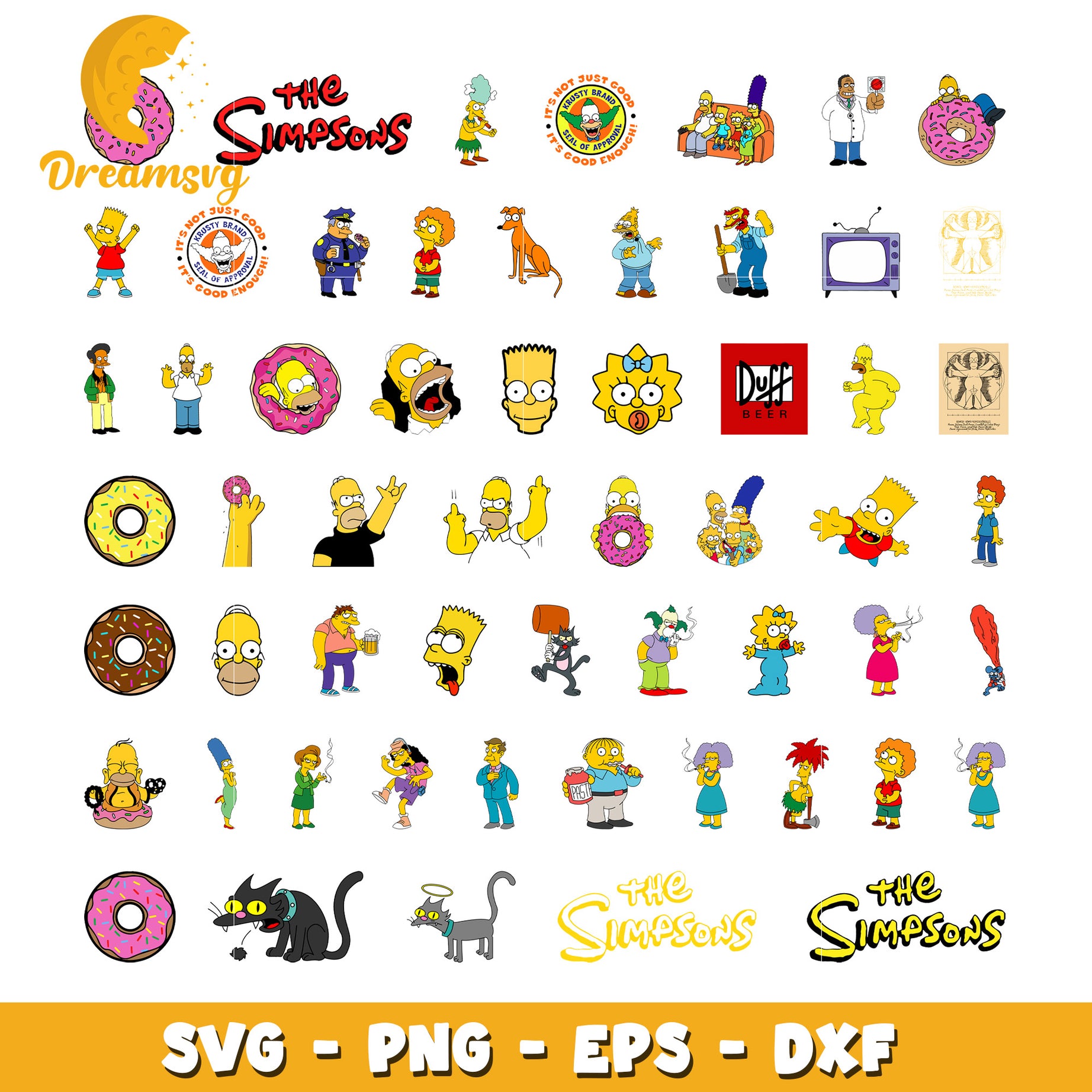 The Simpson funny bundle svg, simpsons cartoon characters​ svg