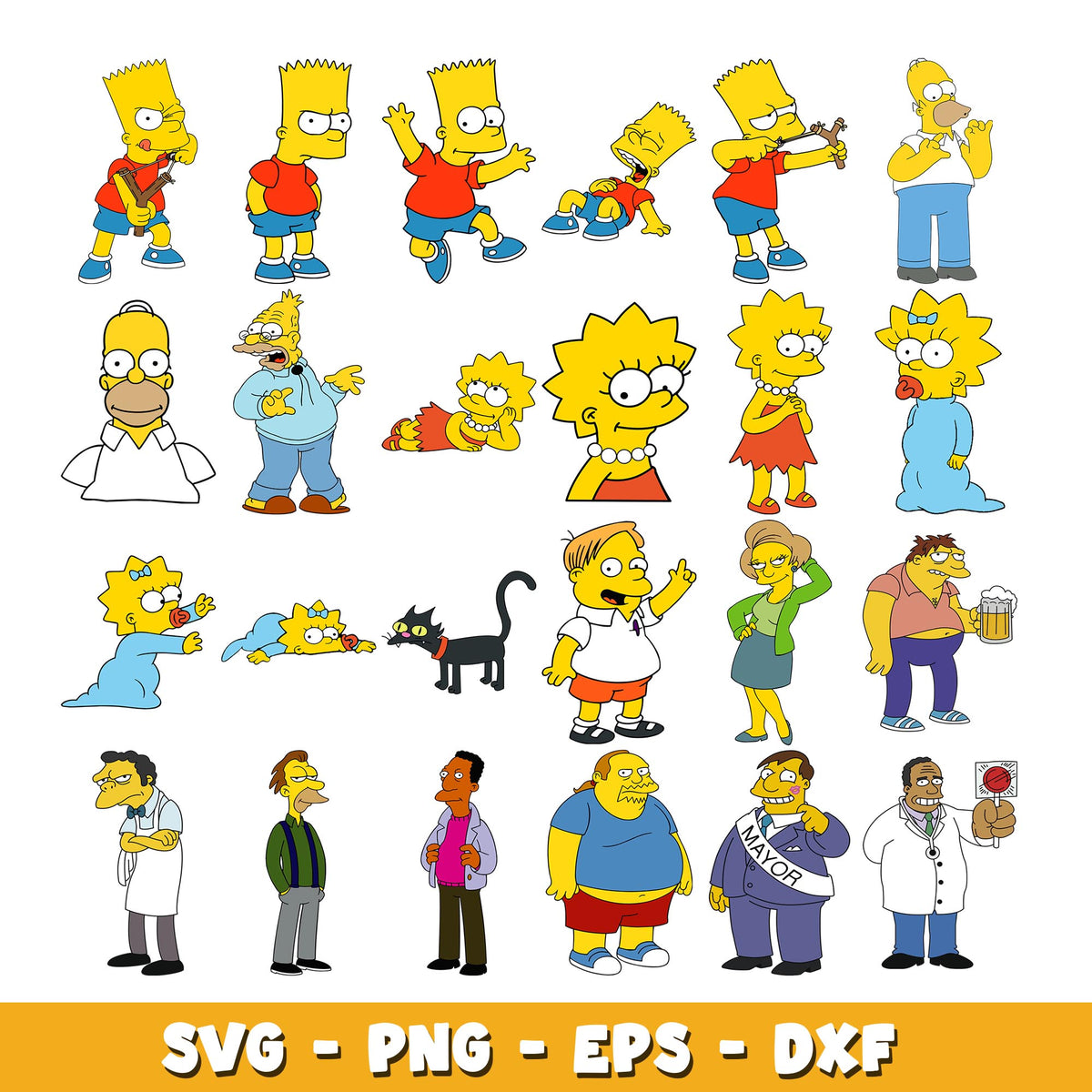 Vector Simson Simpsons Characters svg, The Simpsons bundle svg, cartoon svg ...