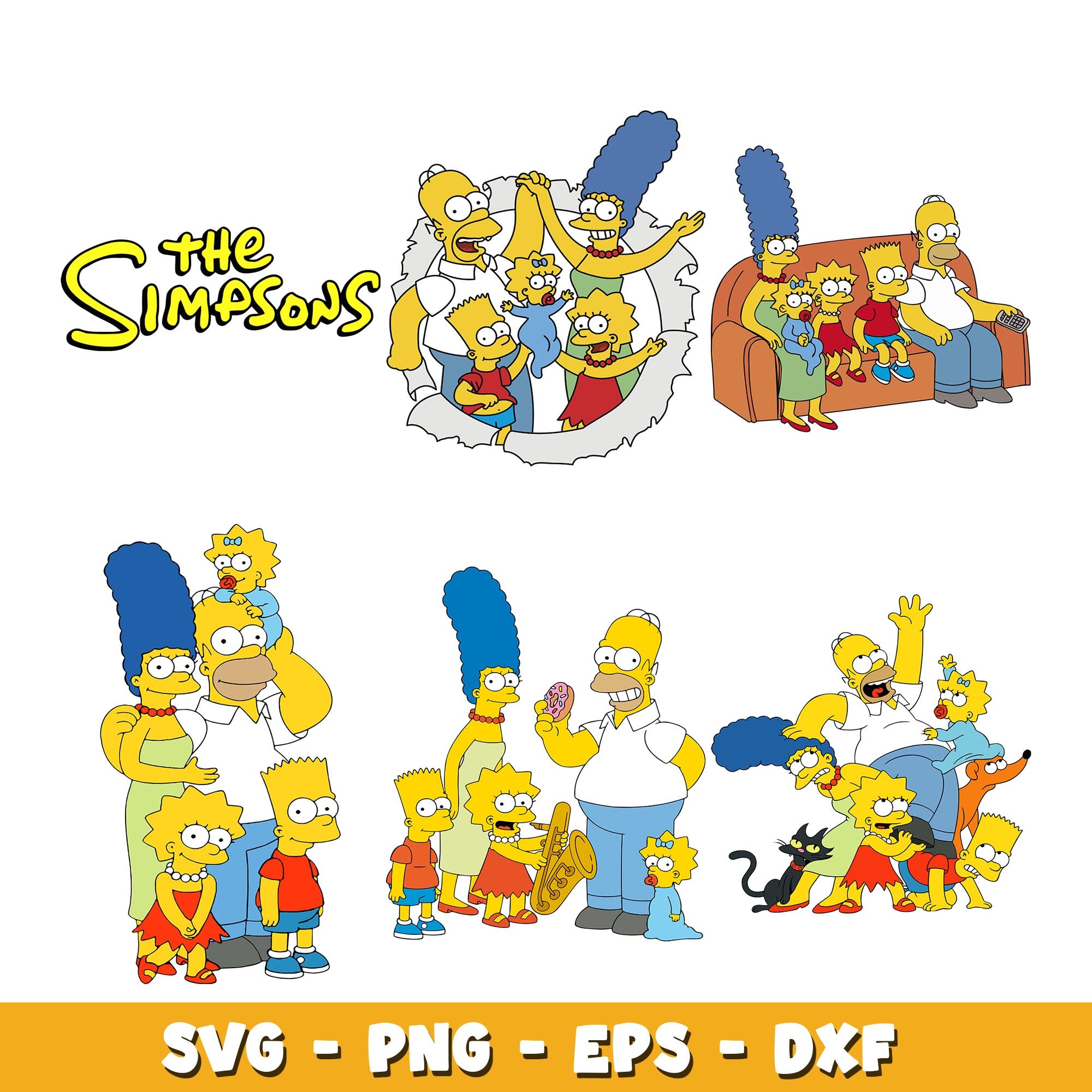 Homer Simpson and family svg, The Simpsons bundle svg, cartoon svg  