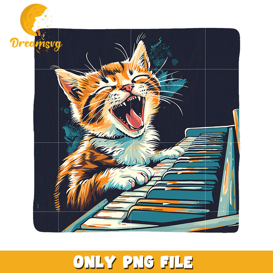 Singing Cat Piano PNG Download