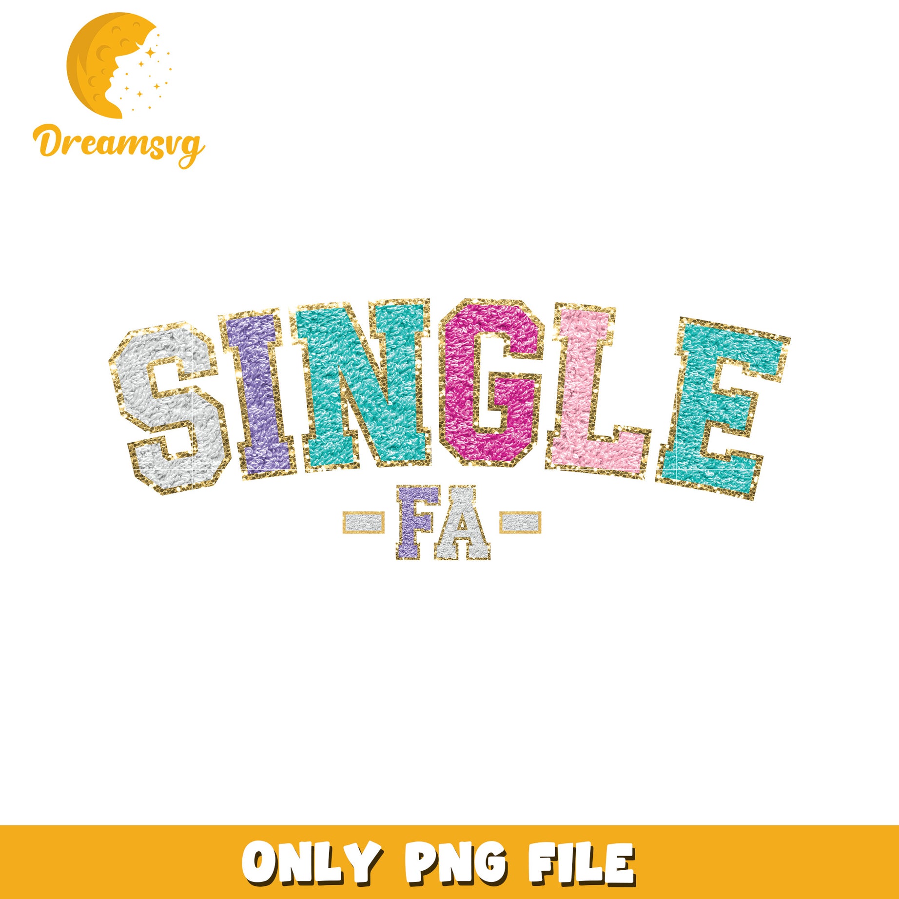 Single AF PNG Glitter Design