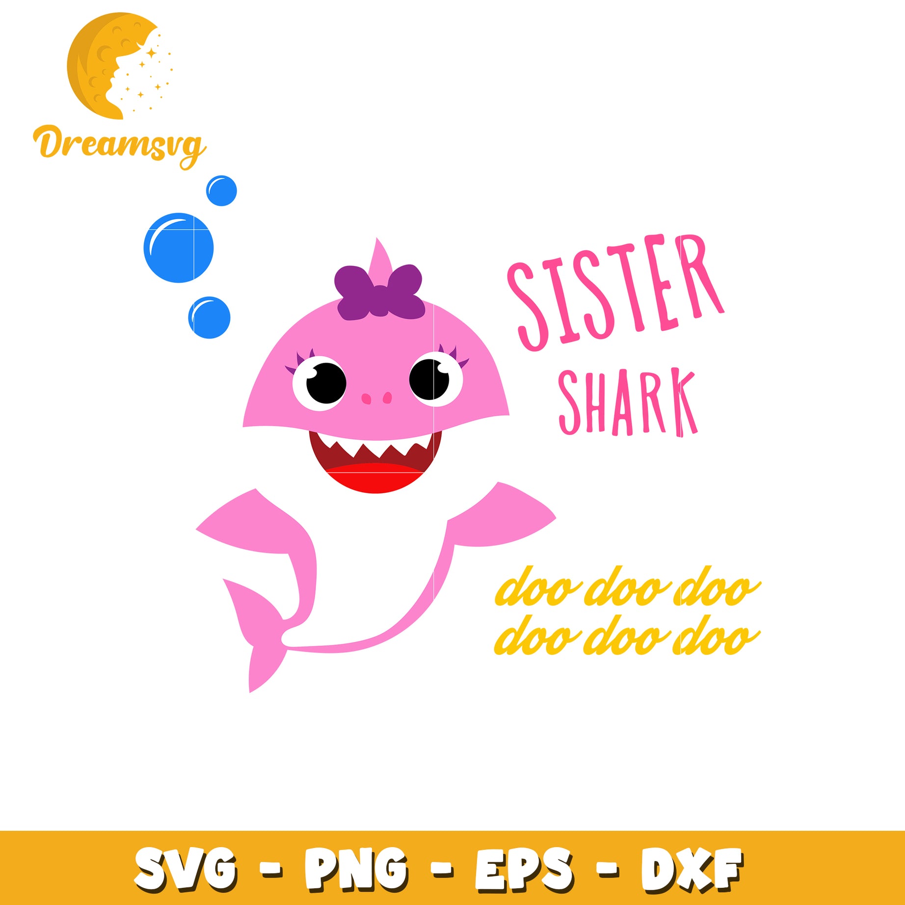 Sister Shark SVG PNG EPS DXF Files