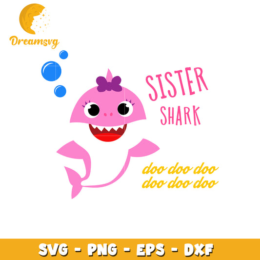 Sister Shark SVG PNG EPS DXF Files
