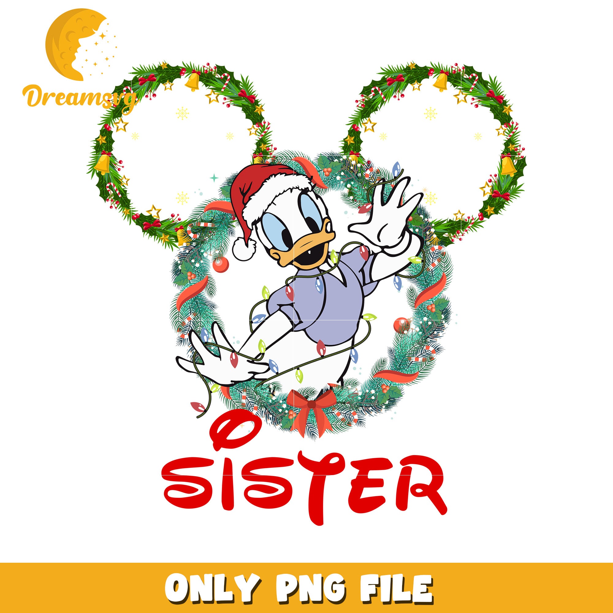 Sister daisy png, festive disney png, winter wonderland png