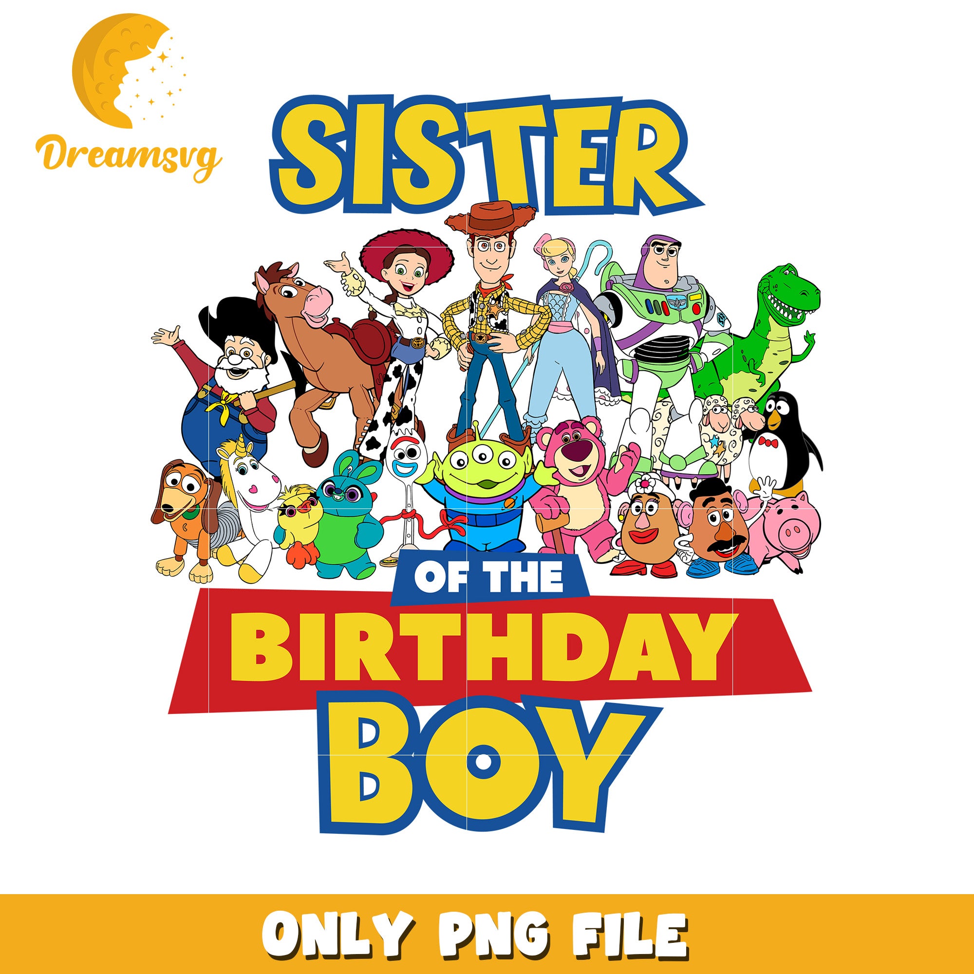 Sister of the Birthday Boy Fun PNG Design for Kids