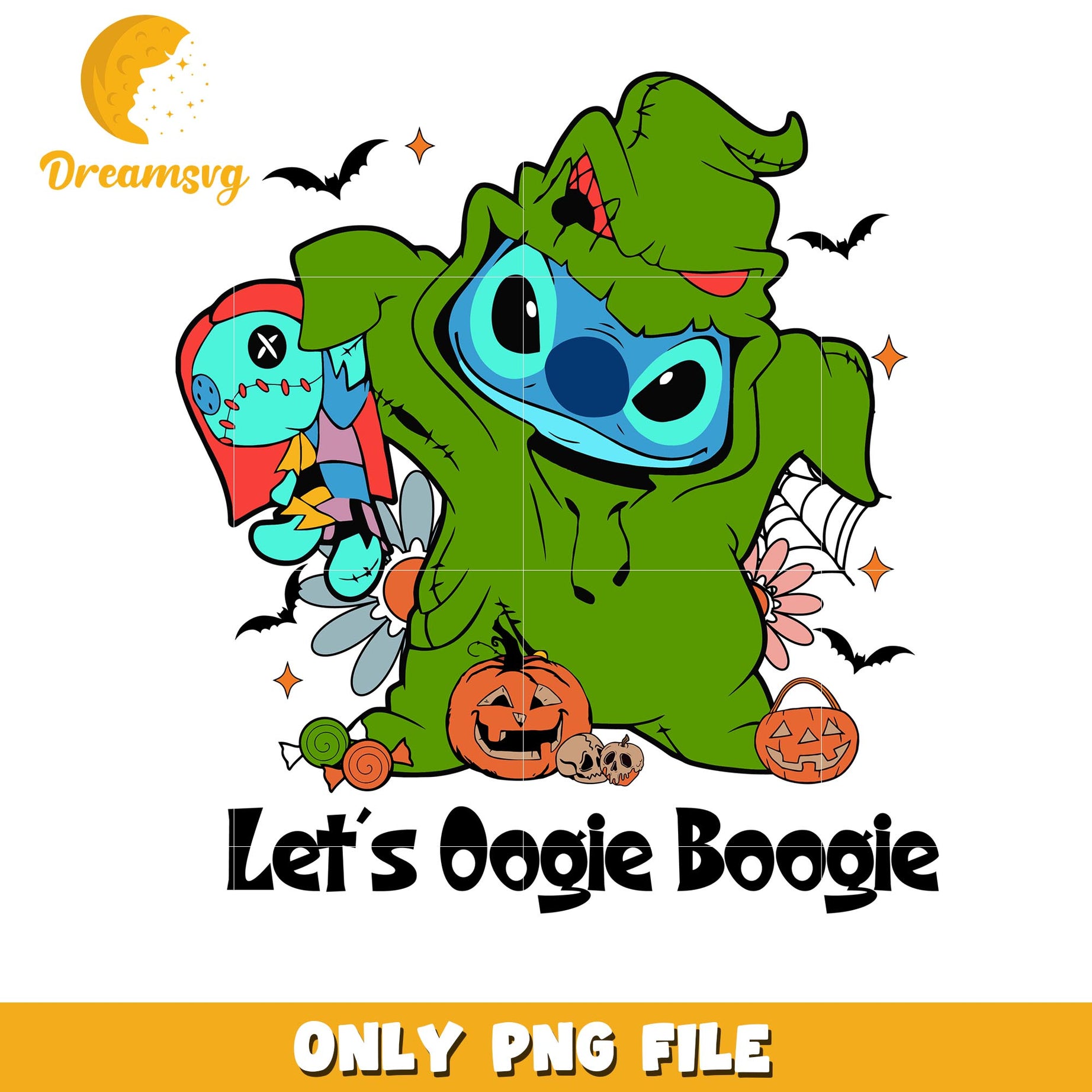 Sitch Let's Oogie Boogie halloween png, Disney friends halloween vibes png