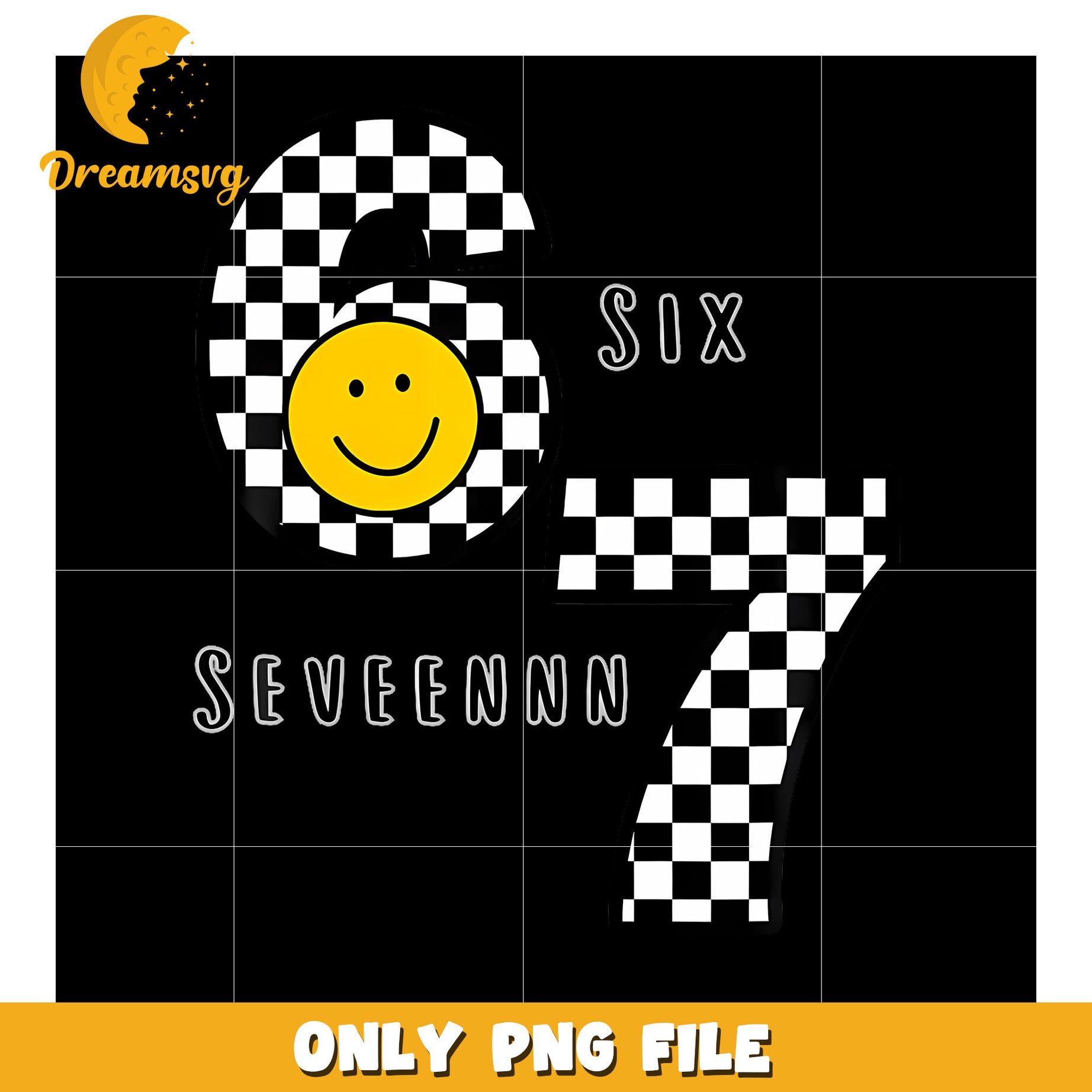 Six Seveennn png, funny saying png, meme core png