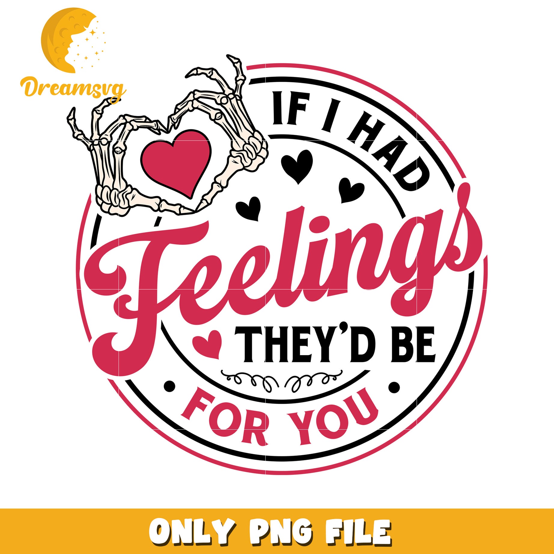 Skeleton Heart Feelings PNG Design