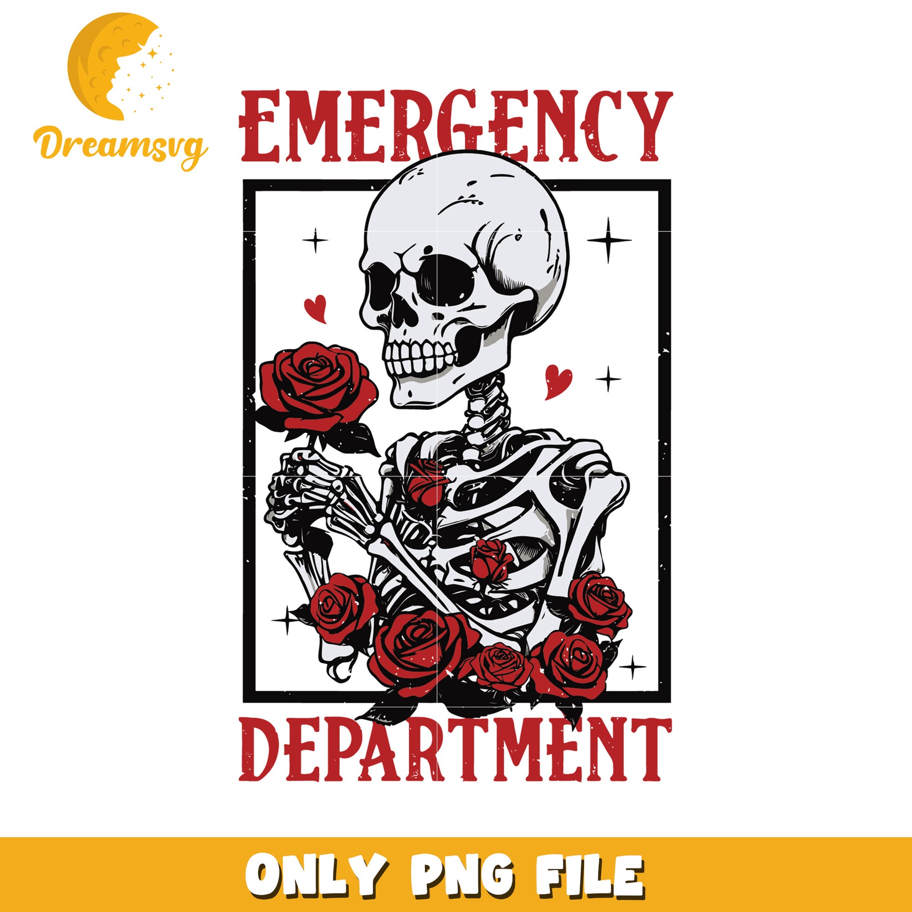 Skeleton Roses Emergency Department PNG