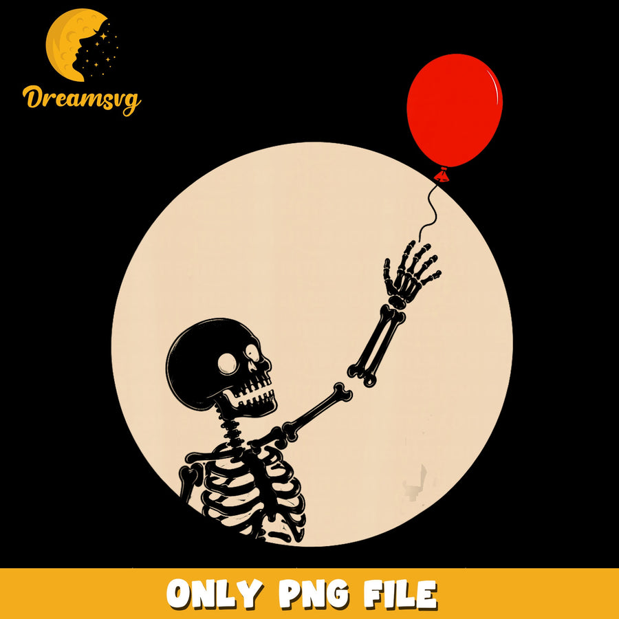 Skeleton Balloon PNG, Halloween Theme, Spooky Art PNG