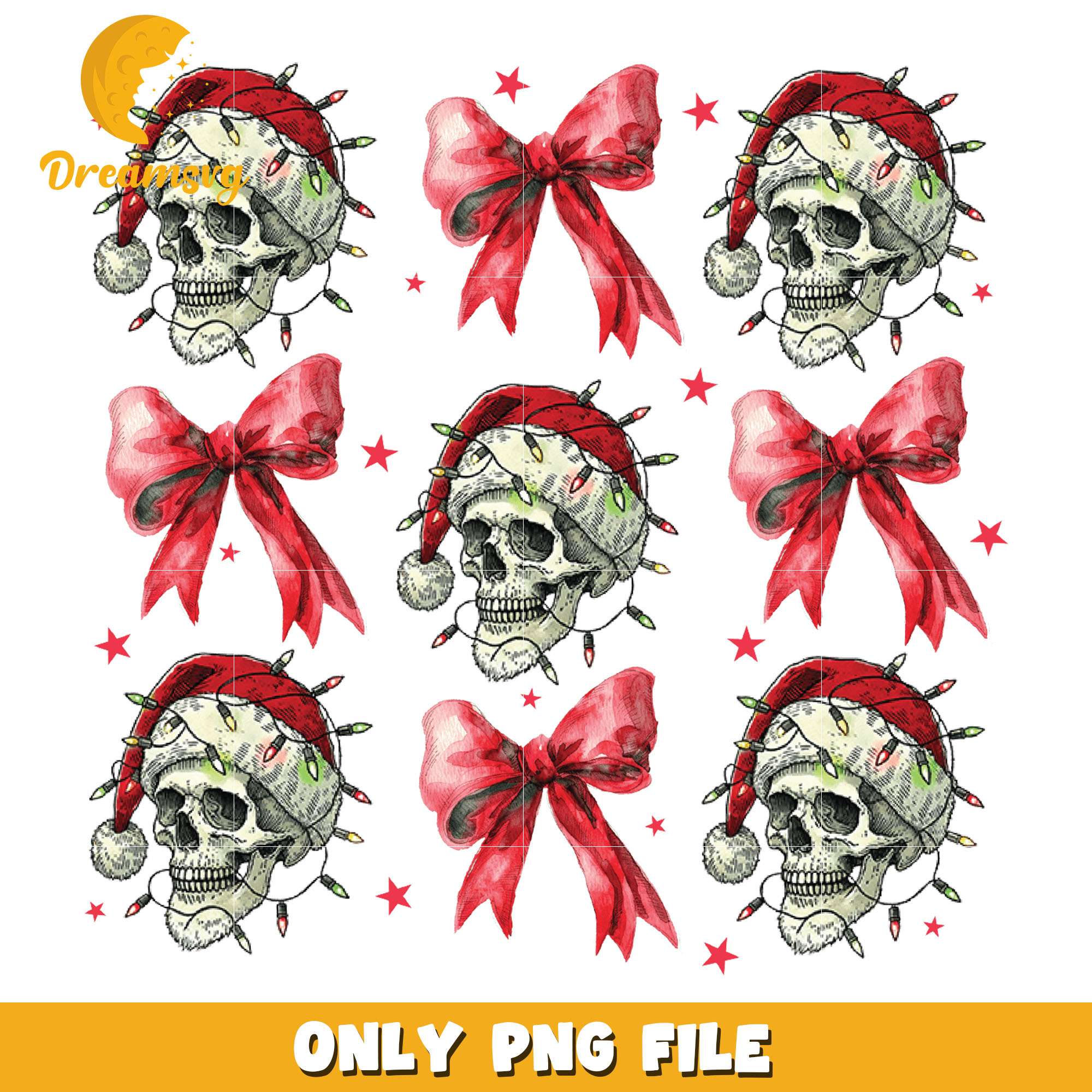 Skeleton and vintage red bow png, vintage png, christmas png