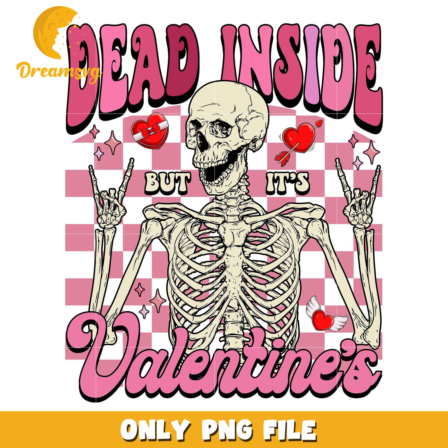 Skeleton dead Inside but it's valentine png, human skeleton png